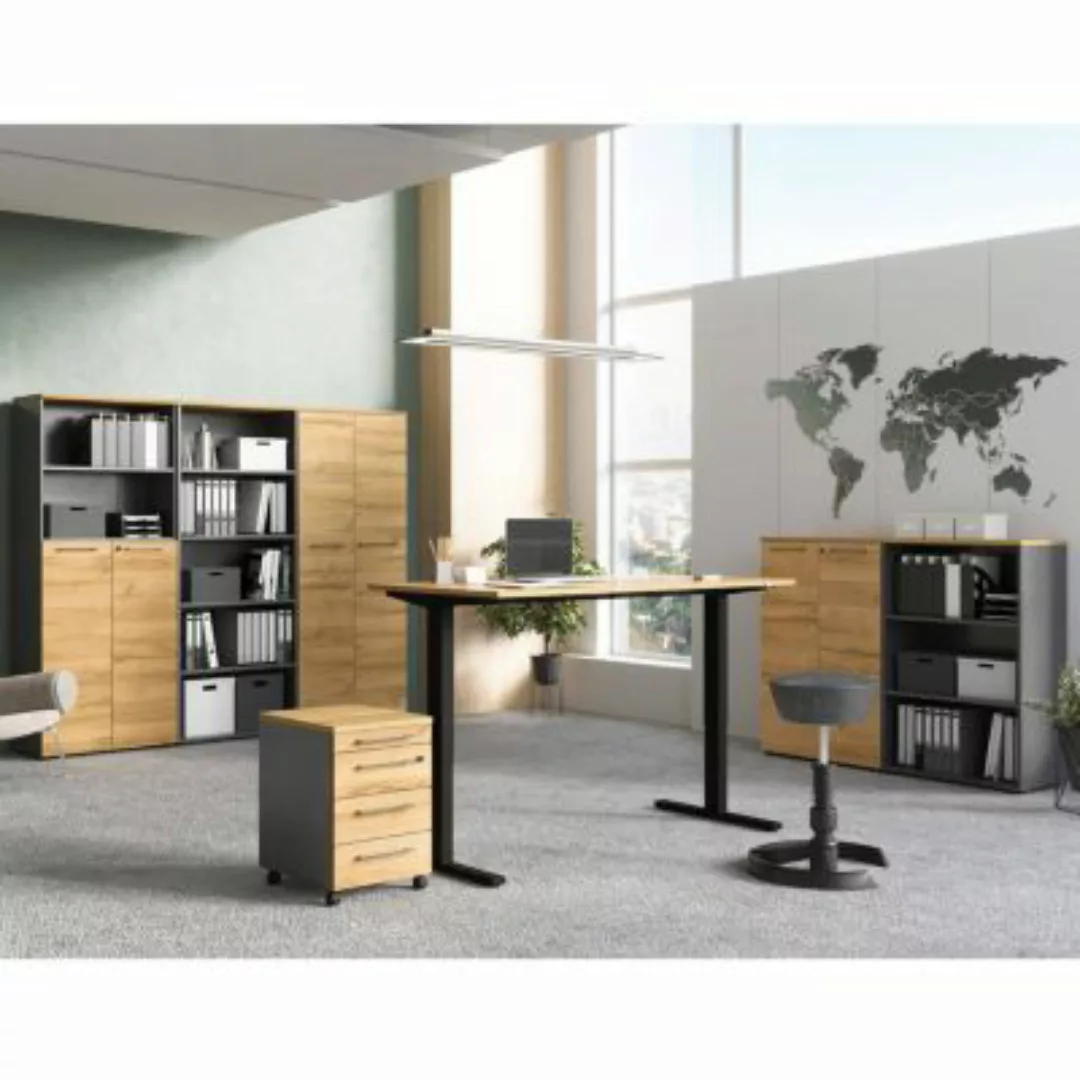 Lomadox Büromöbel Set mit elekt. Schreibtisch AURAY-01 in graphit mit Grand günstig online kaufen