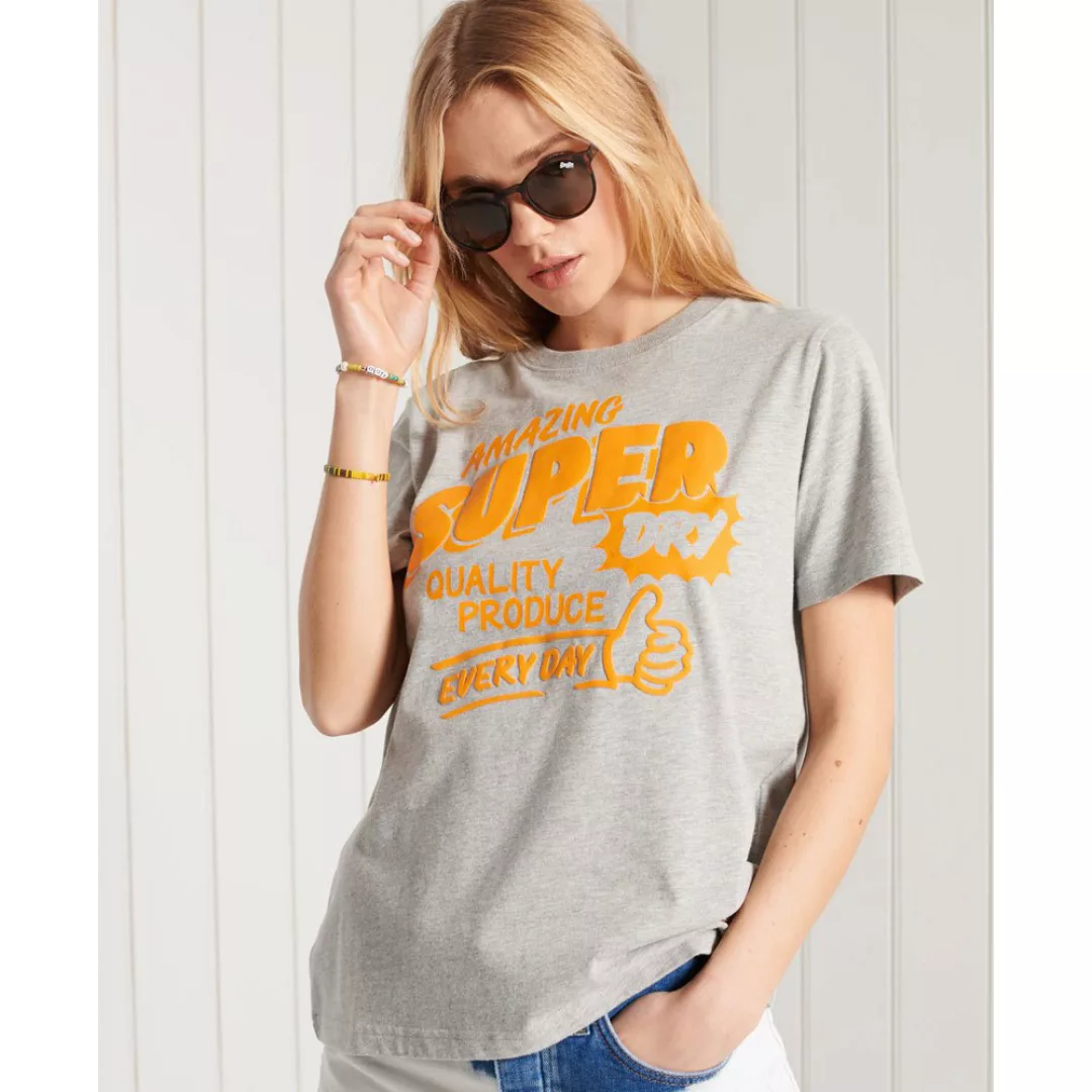 Superdry Workwear Graphic Kurzarm T-shirt XS Light Grey Marl günstig online kaufen