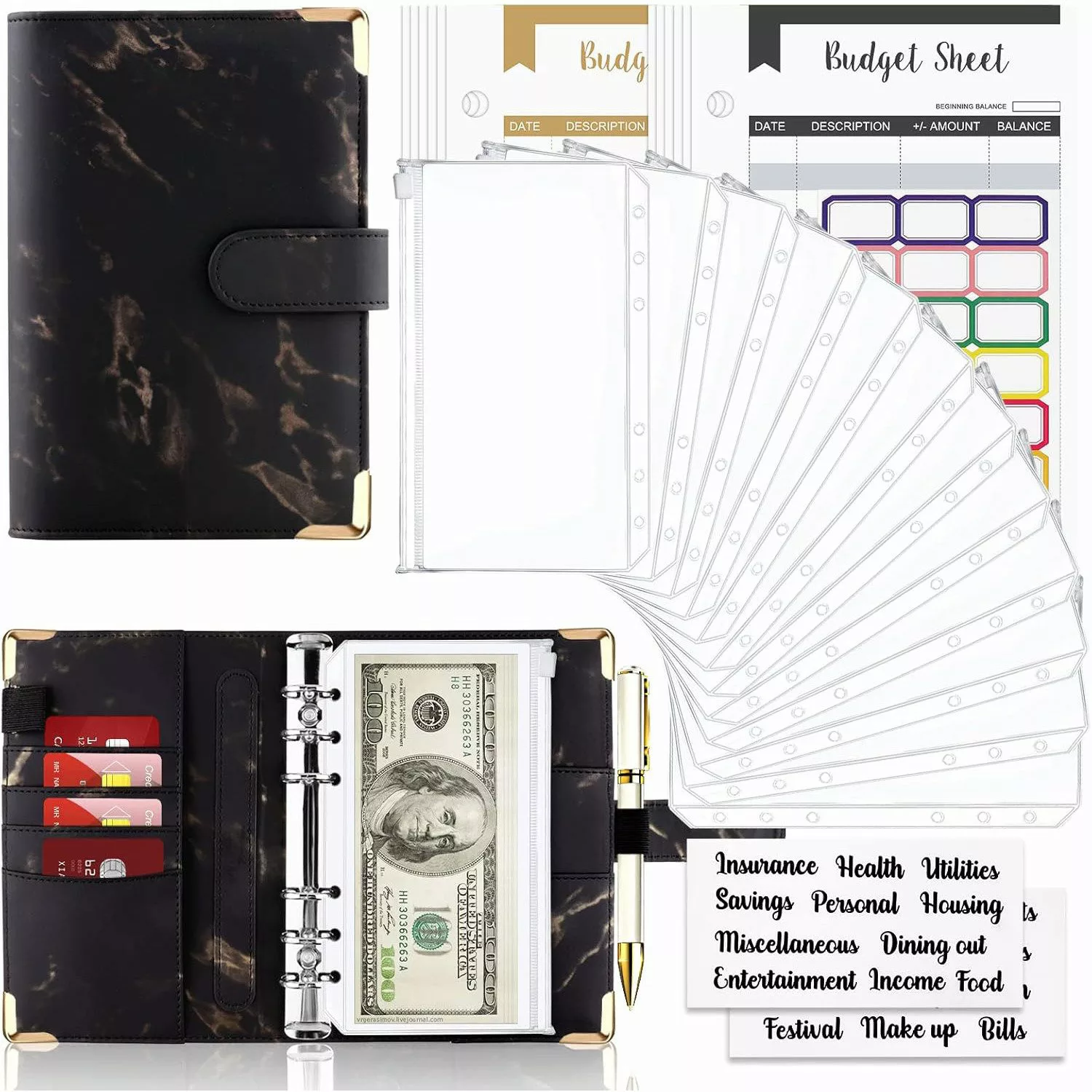 RWEUOQ Ringbuchmappe Budget Binder A6 Budgetplaner günstig online kaufen