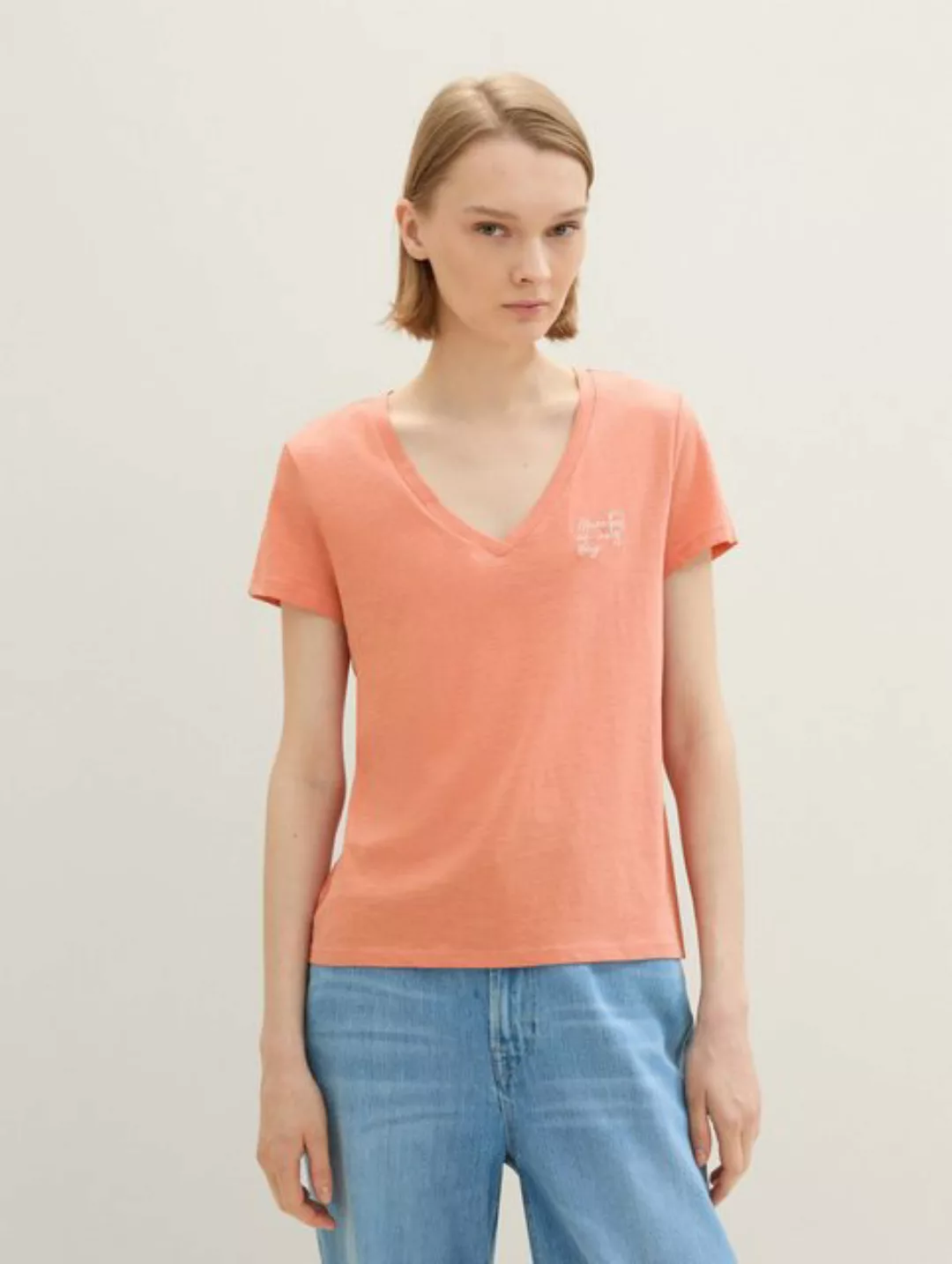 TOM TAILOR Denim T-Shirt mit Statement-Print günstig online kaufen