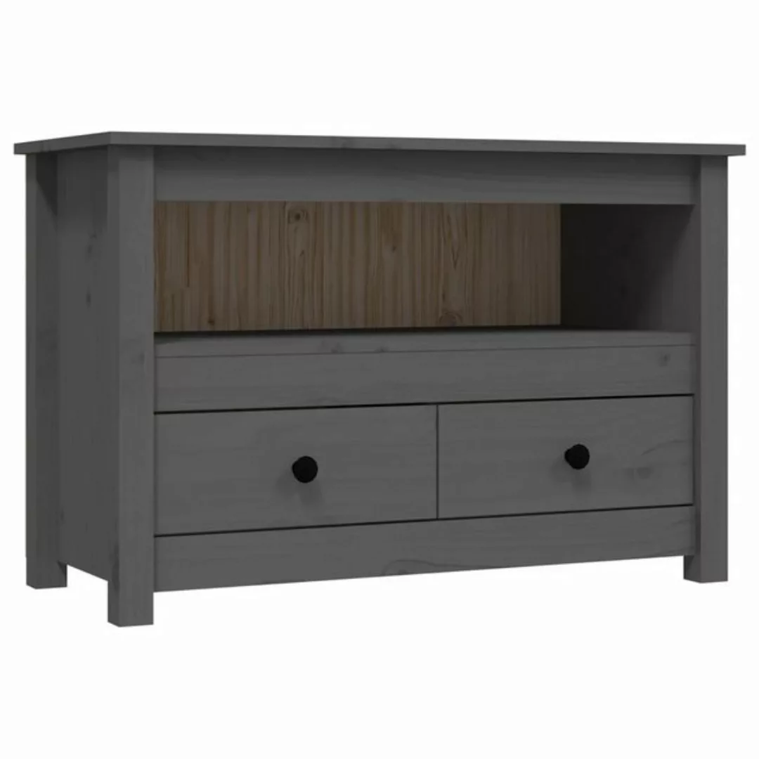 furnicato TV-Schrank Grau 79x35x52 cm Massivholz Kiefer (1-St) günstig online kaufen