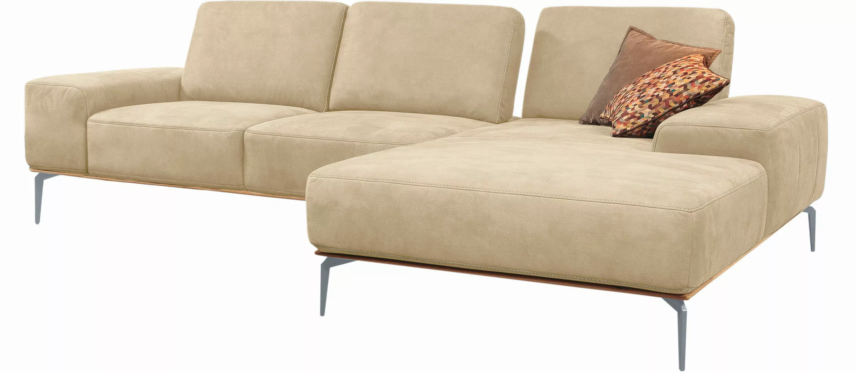 W.SCHILLIG Ecksofa run, mit elegantem Holzsockel, Füße in Silber matt, Brei günstig online kaufen