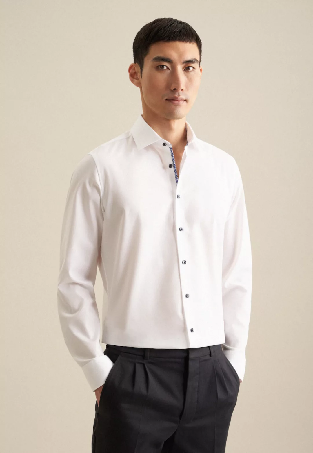 seidensticker Businesshemd "Slim", Slim Langarm Button-Down-Kragen Karo günstig online kaufen