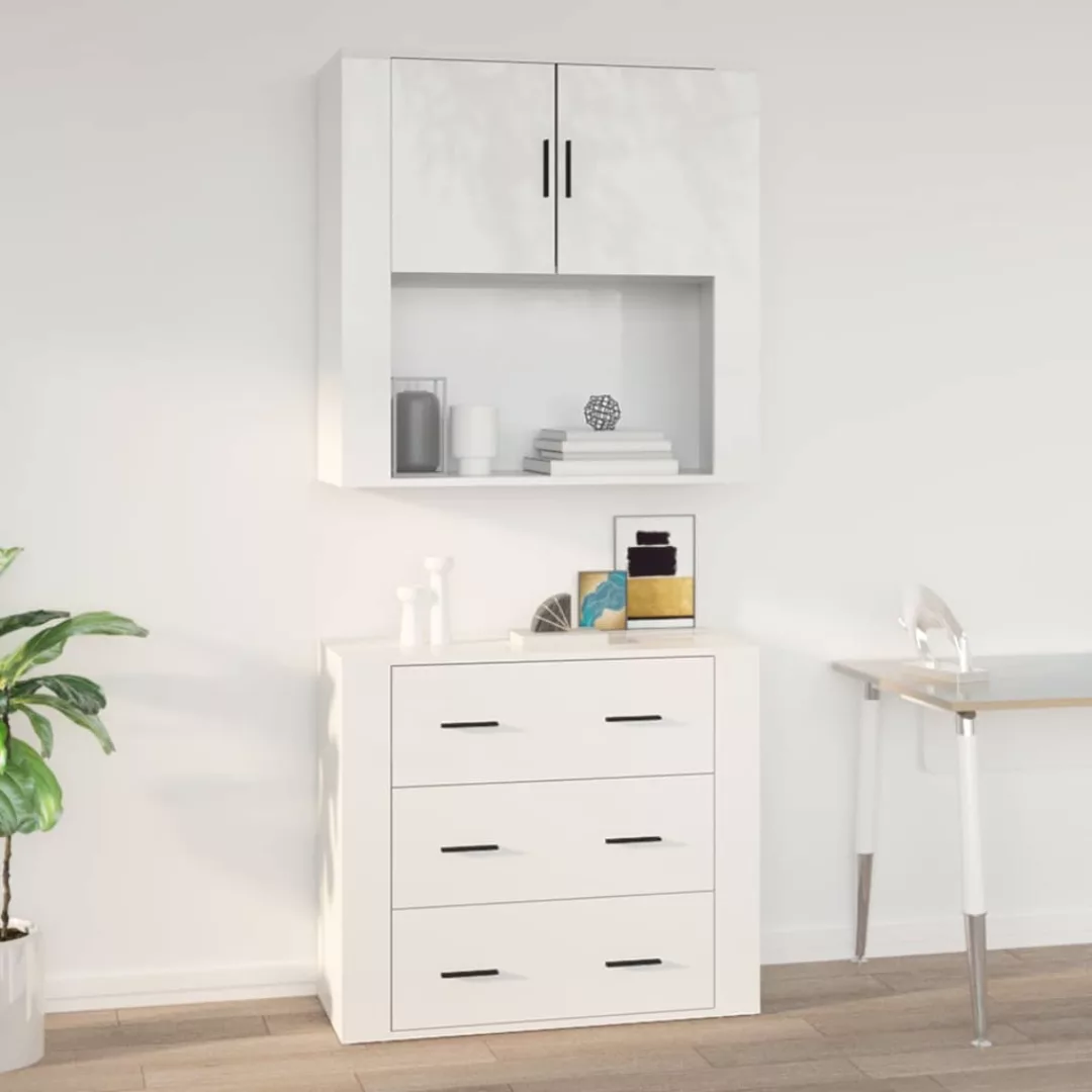 Vidaxl Wandschrank Hochglanz-weiß 80x33x80 Cm Holzwerkstoff günstig online kaufen