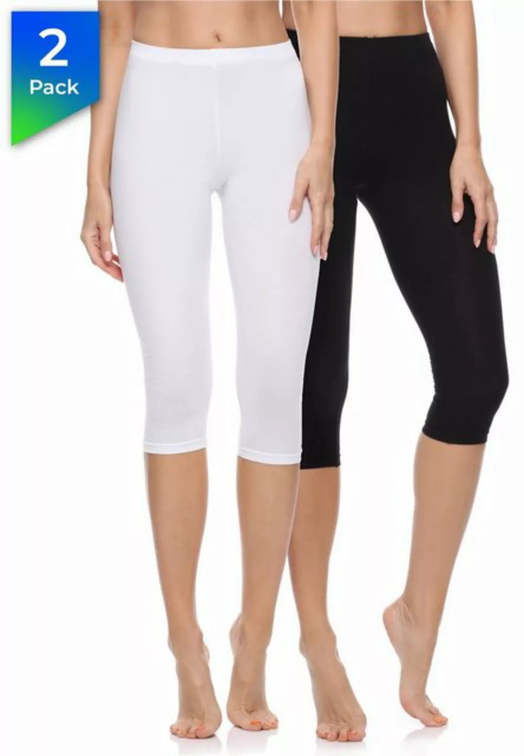 Merry Style Leggings Caprihose Damen 3/4 Hosen MS10-199 (2-tlg) aus Baumwol günstig online kaufen