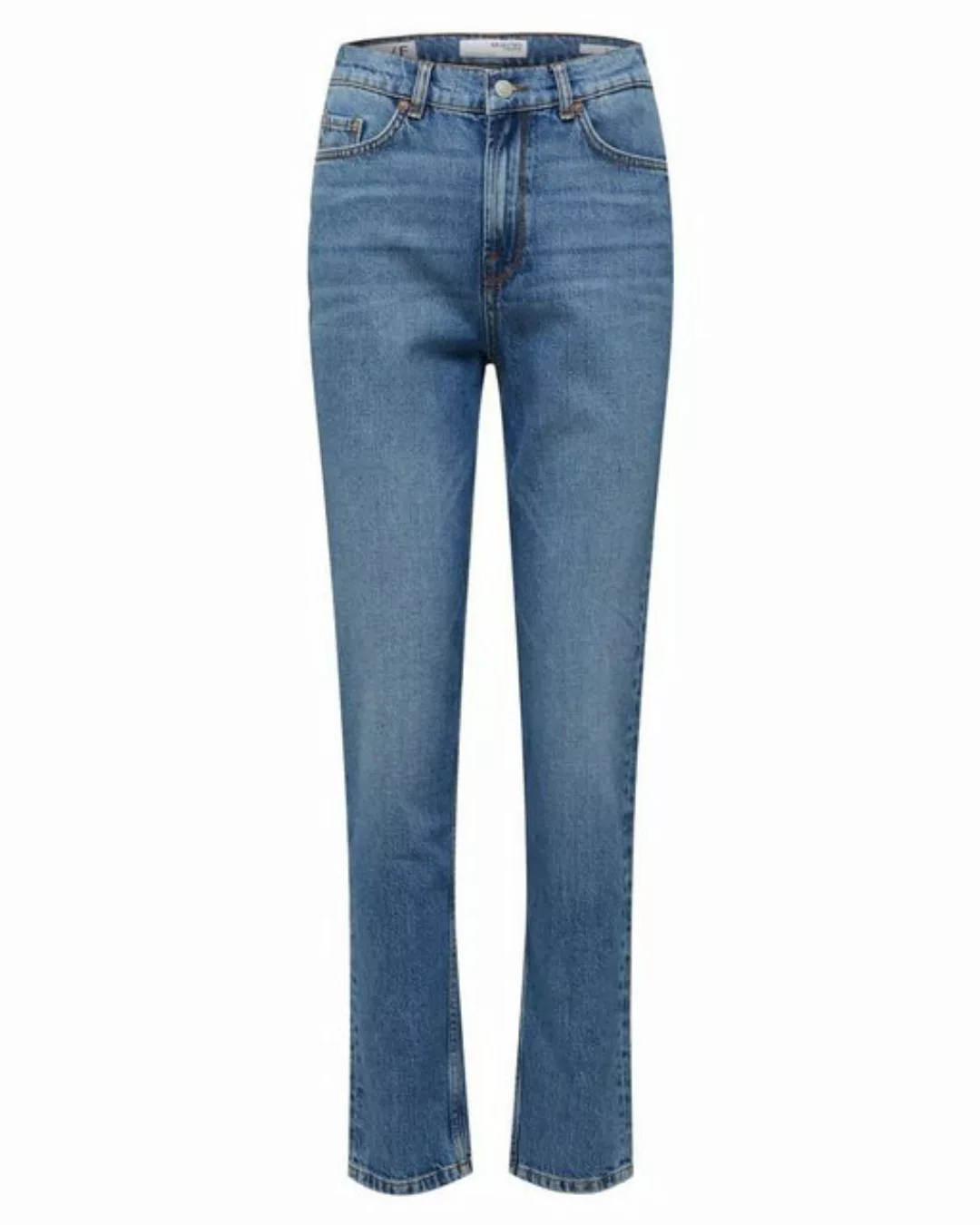 Selected Amy Slim Chambly U Jeans Mit Hoher Taille 25 Medium Blue Denim günstig online kaufen