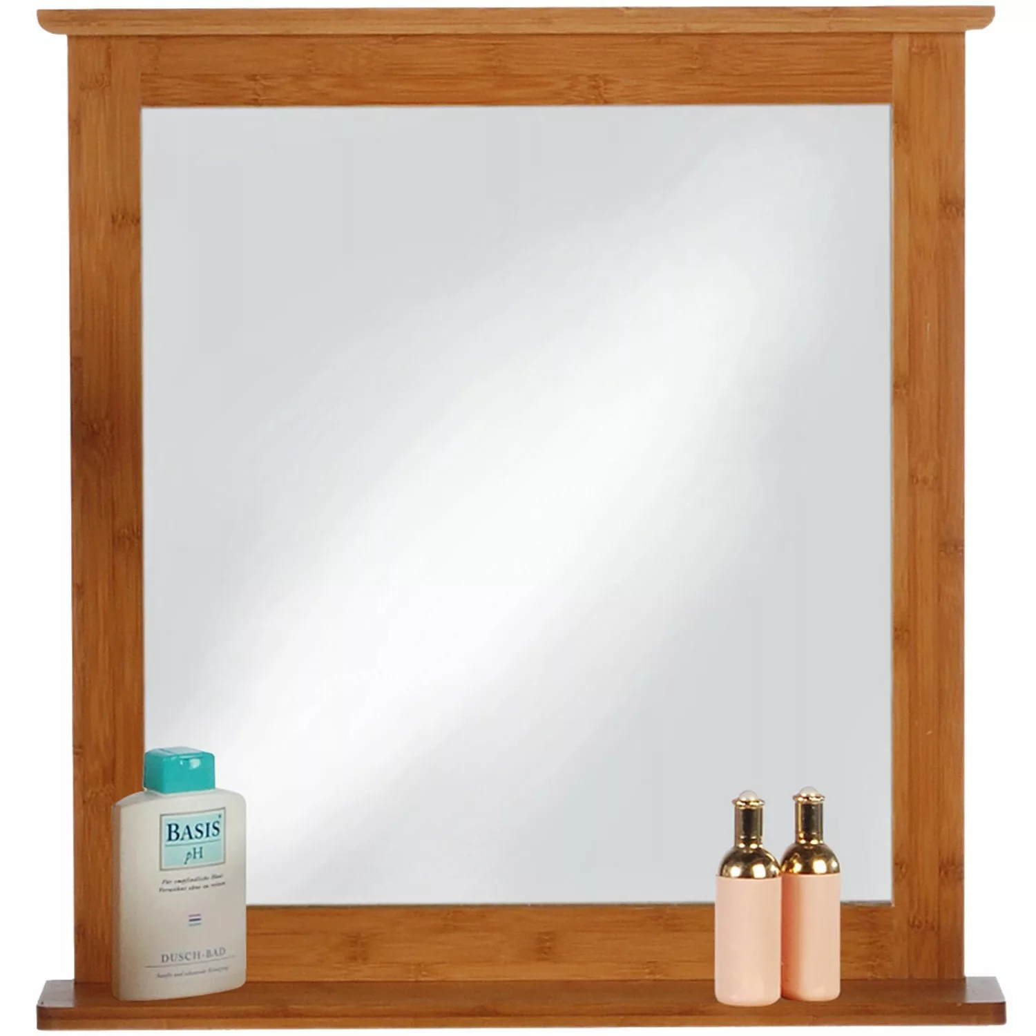 Spiegel mit Bambusrahmen 67x11x70 cm Wandspiegel braun günstig online kaufen