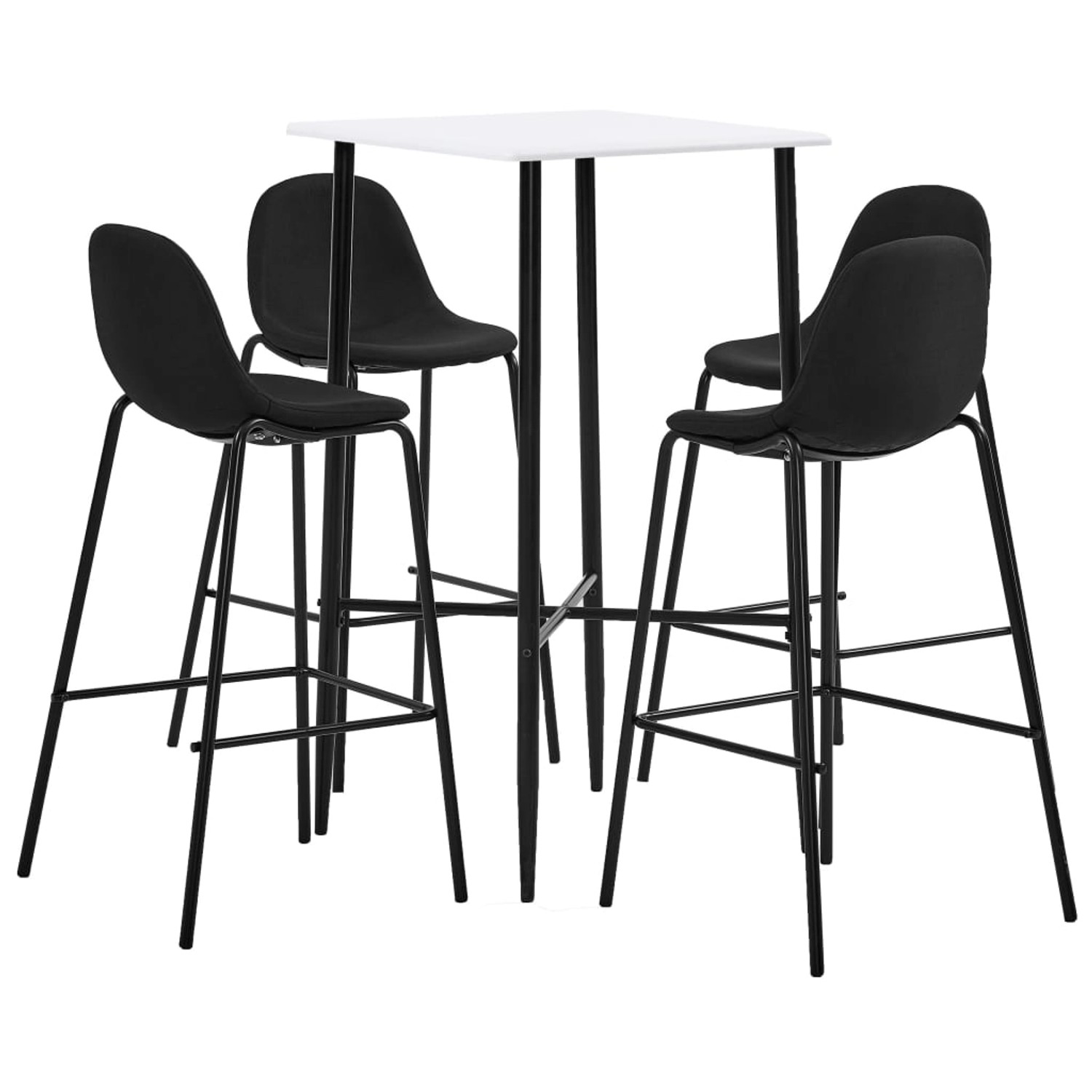 vidaXL 5-tlg. Bar-Set Stoff Schwarz Modell 2 günstig online kaufen