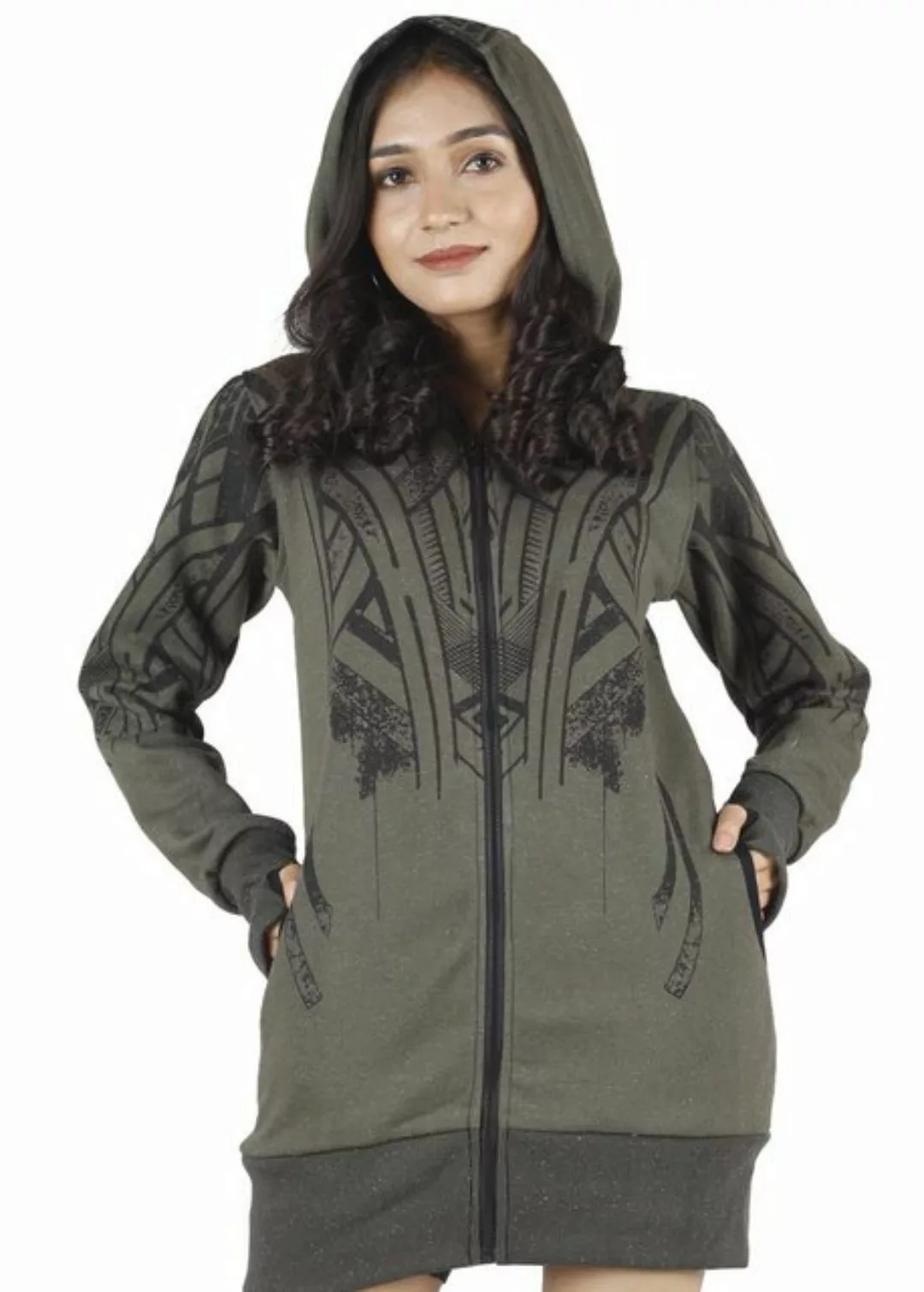 Guru-Shop Langjacke Goa Festival Jacke mit Tribal Print, Jacke mit.. altern günstig online kaufen