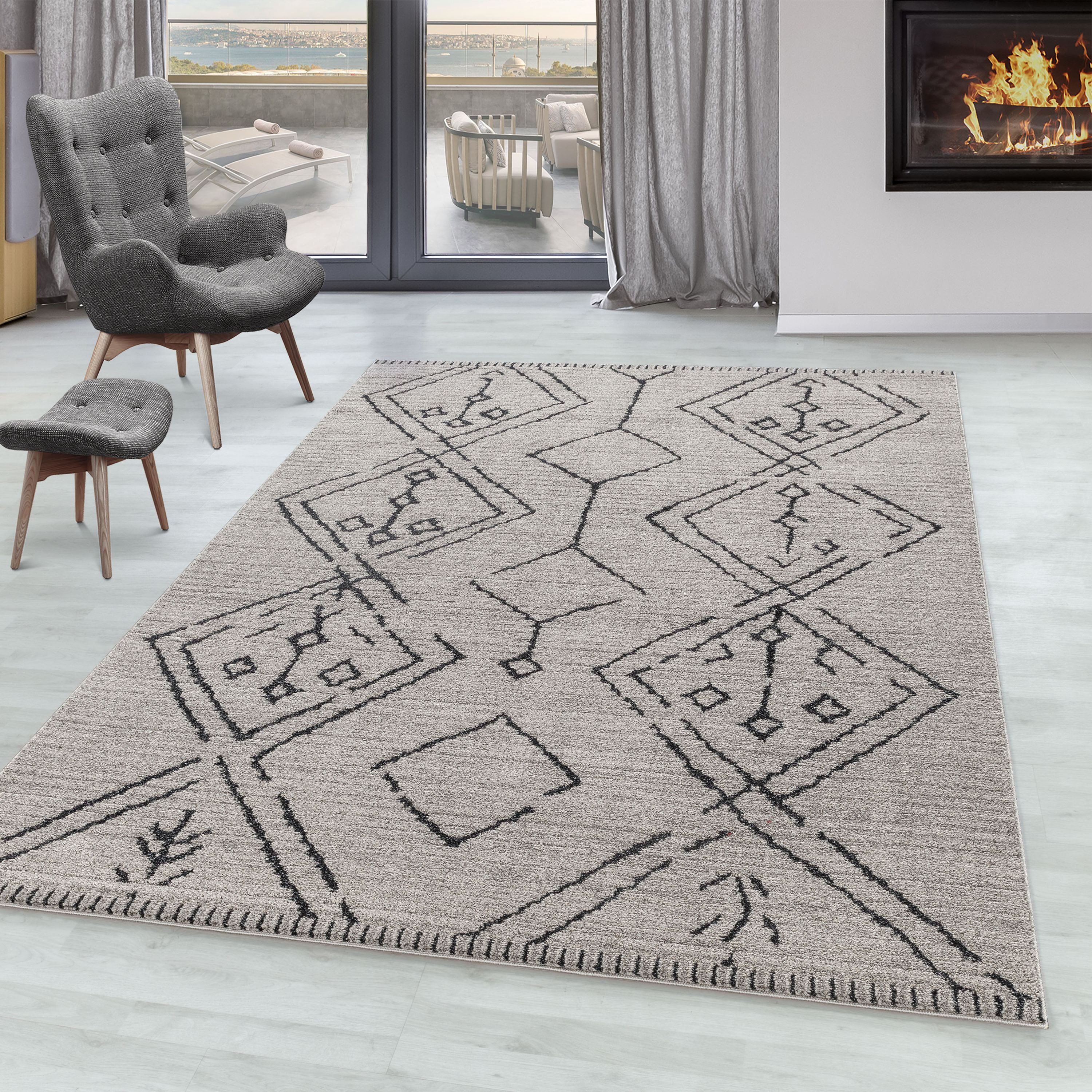 SIMPEX24 Designteppich Boho Design, Rechteckig, Höhe: günstig online kaufen