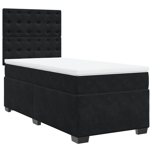 vidaXL Boxspringbett, Boxspringbett mit Matratze Schwarz 80x200 cm Samt günstig online kaufen