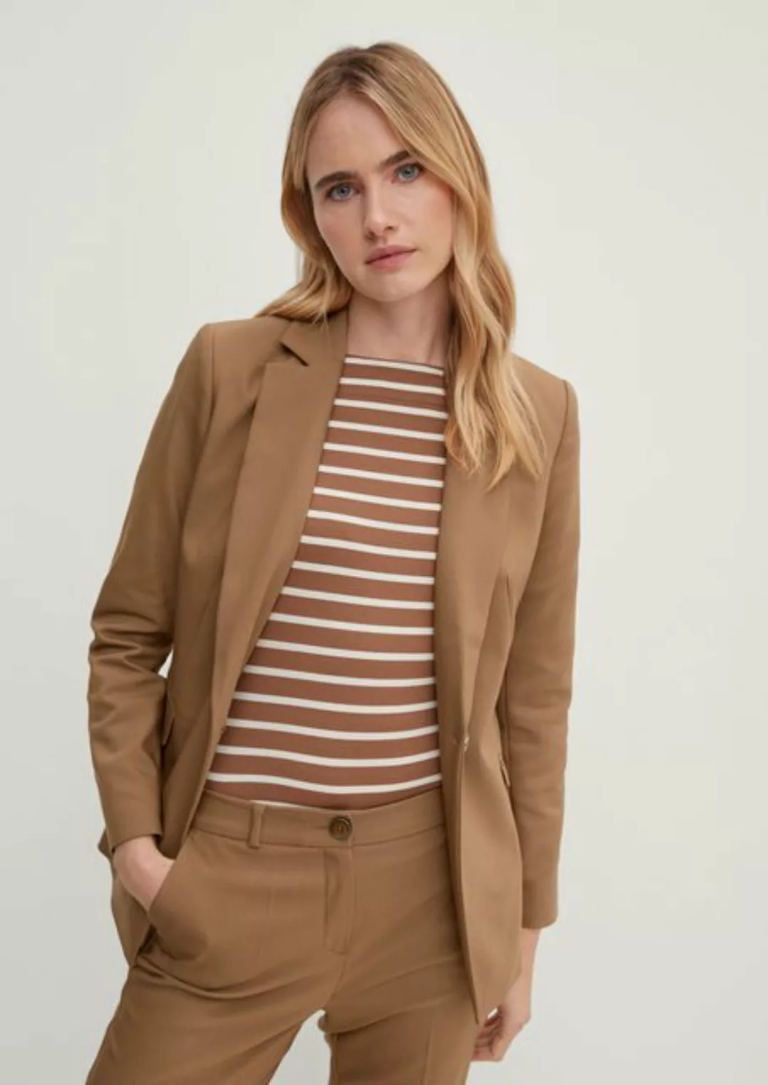 Comma Blusenblazer Taillierter Blazer in Baumwollmix günstig online kaufen