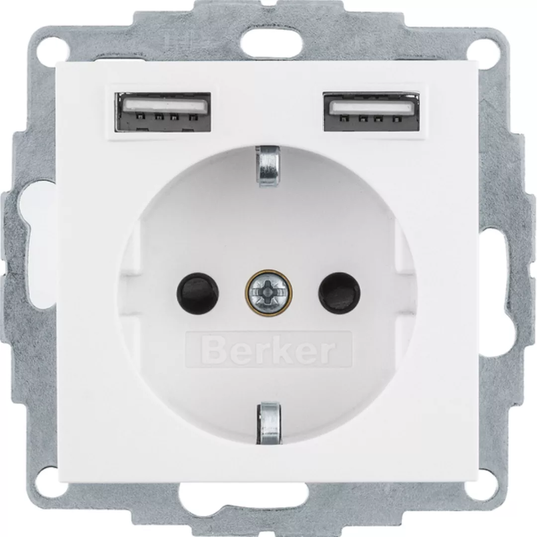 Berker Steckdose SCHUKO/USB S.1, polarweiß mt. 48031909 günstig online kaufen