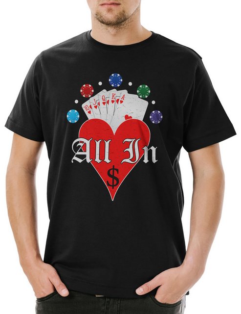 Urban Backwoods Print-Shirt Poker Hearts All In Herren T-Shirt Card Karten günstig online kaufen