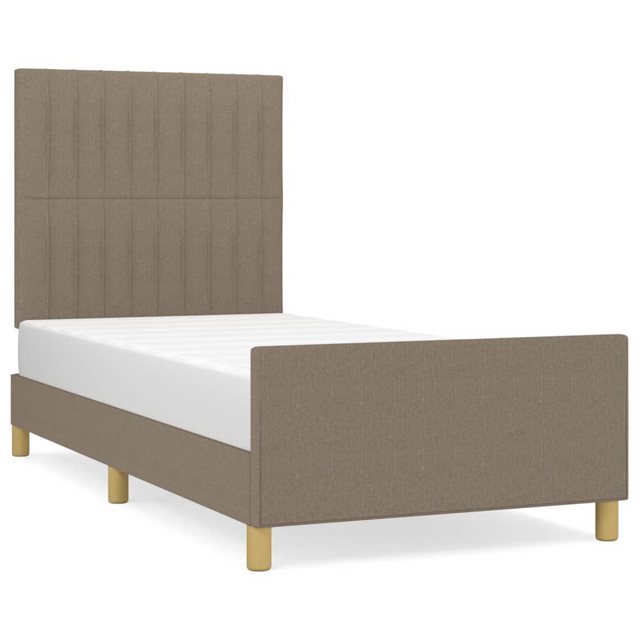 vidaXL Bett, Bettgestell ohne Matratze Taupe 90x190 cm Stoff günstig online kaufen