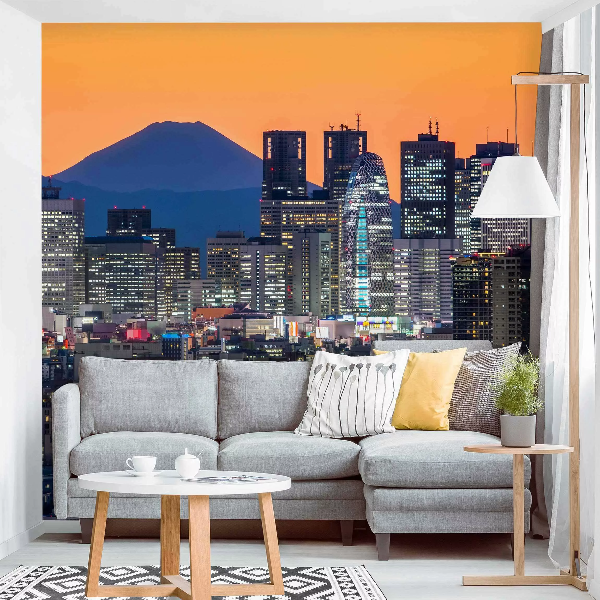 Fototapete Tokio mit dem Fuji am Abend günstig online kaufen