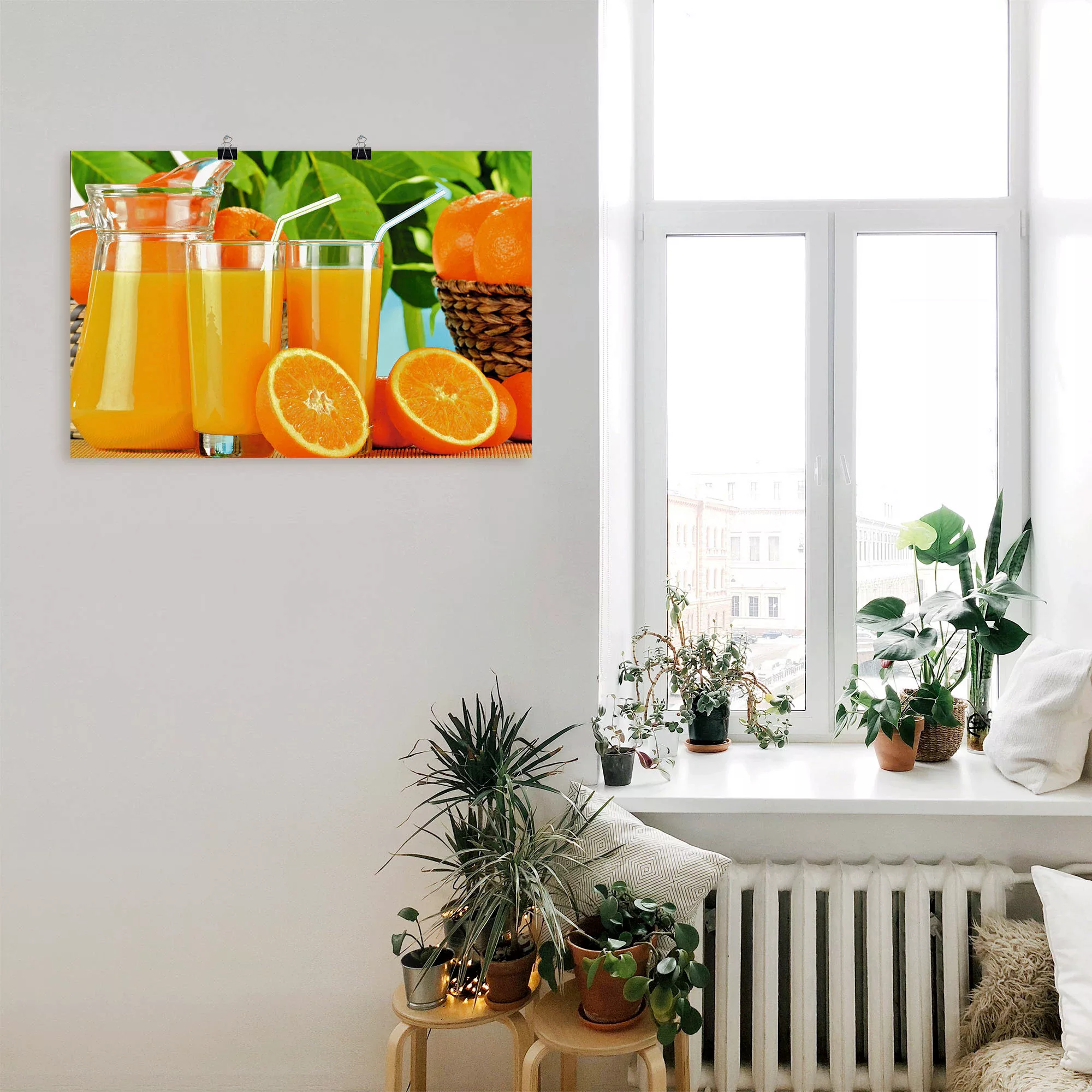 Artland Poster "Gesunder Orangensaft", Getränke, (1 St.), als Alubild, Lein günstig online kaufen