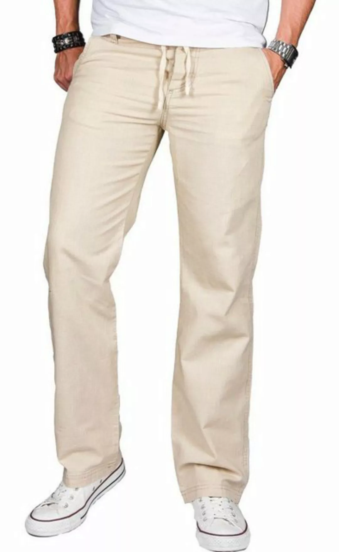 Alessandro Salvarini Straight-Jeans Herren Sommer, Leinen Optik AS034 günstig online kaufen