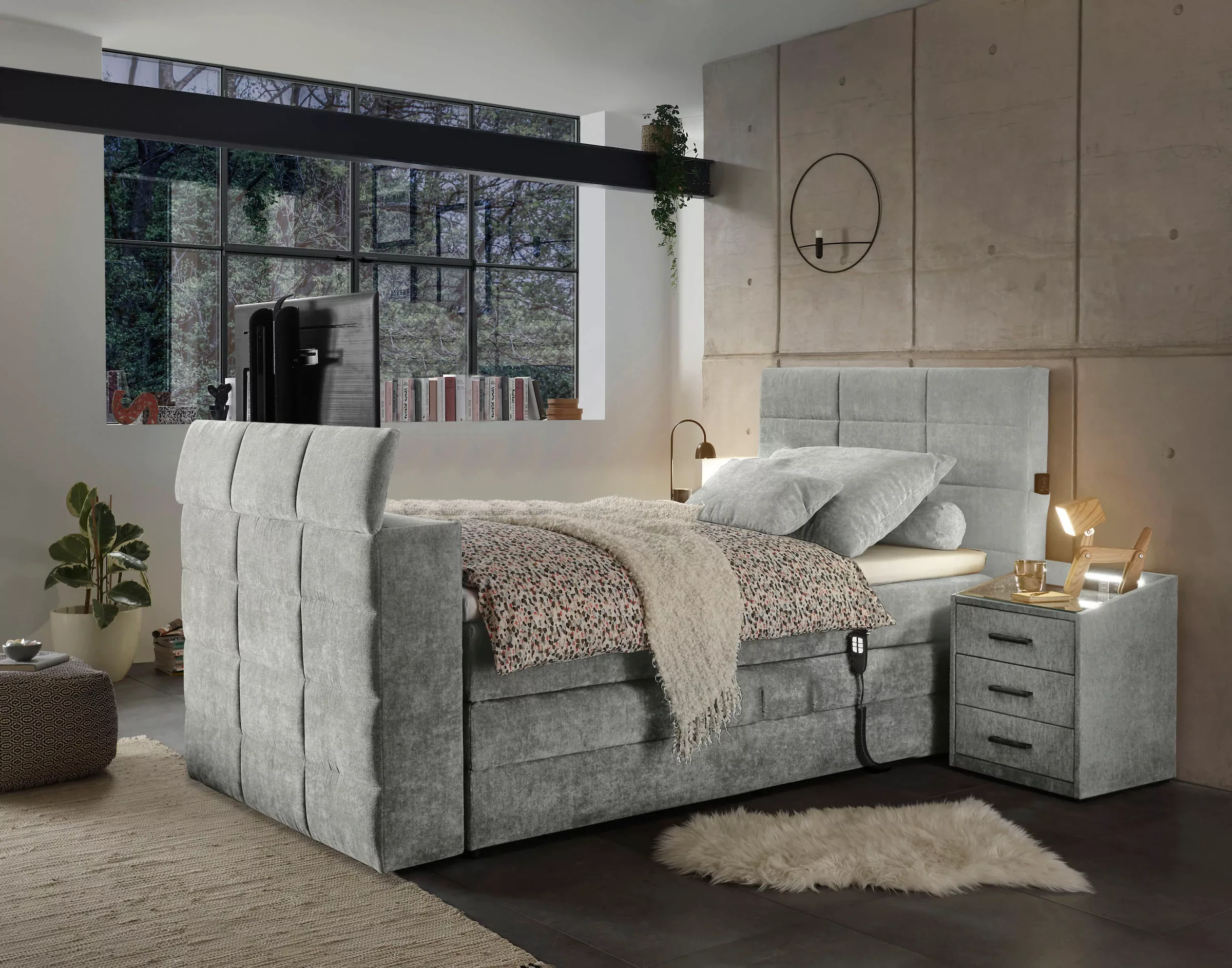 ED EXCITING DESIGN Boxspringbett »Denver«, inkl. Motorverstellung, Duo-Matr günstig online kaufen