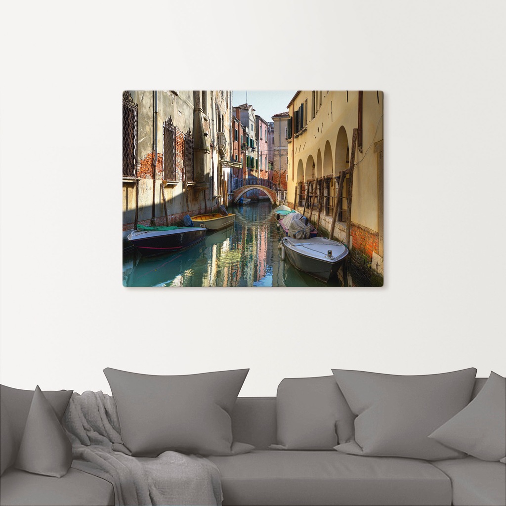 Artland Wandbild »Boote auf Kanal in Venedig«, Italien, (1 St.), als Alubil günstig online kaufen