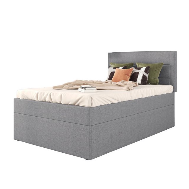 Sweiko Polsterbett, Boxspringbett, Stauraumbett mit Metalllattenrost, 90*20 günstig online kaufen