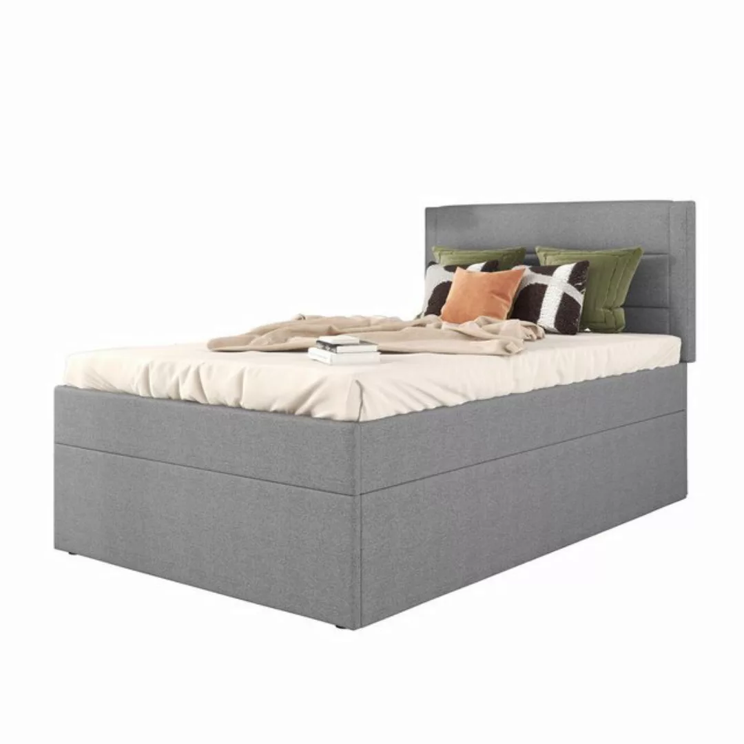 Sweiko Polsterbett, Boxspringbett, Stauraumbett mit Metalllattenrost, 90*20 günstig online kaufen