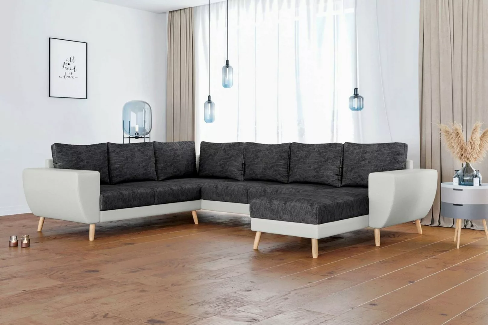 99rooms Wohnlandschaft Apollo, Sofa, U-Form, Ottomane links oder rechts bes günstig online kaufen