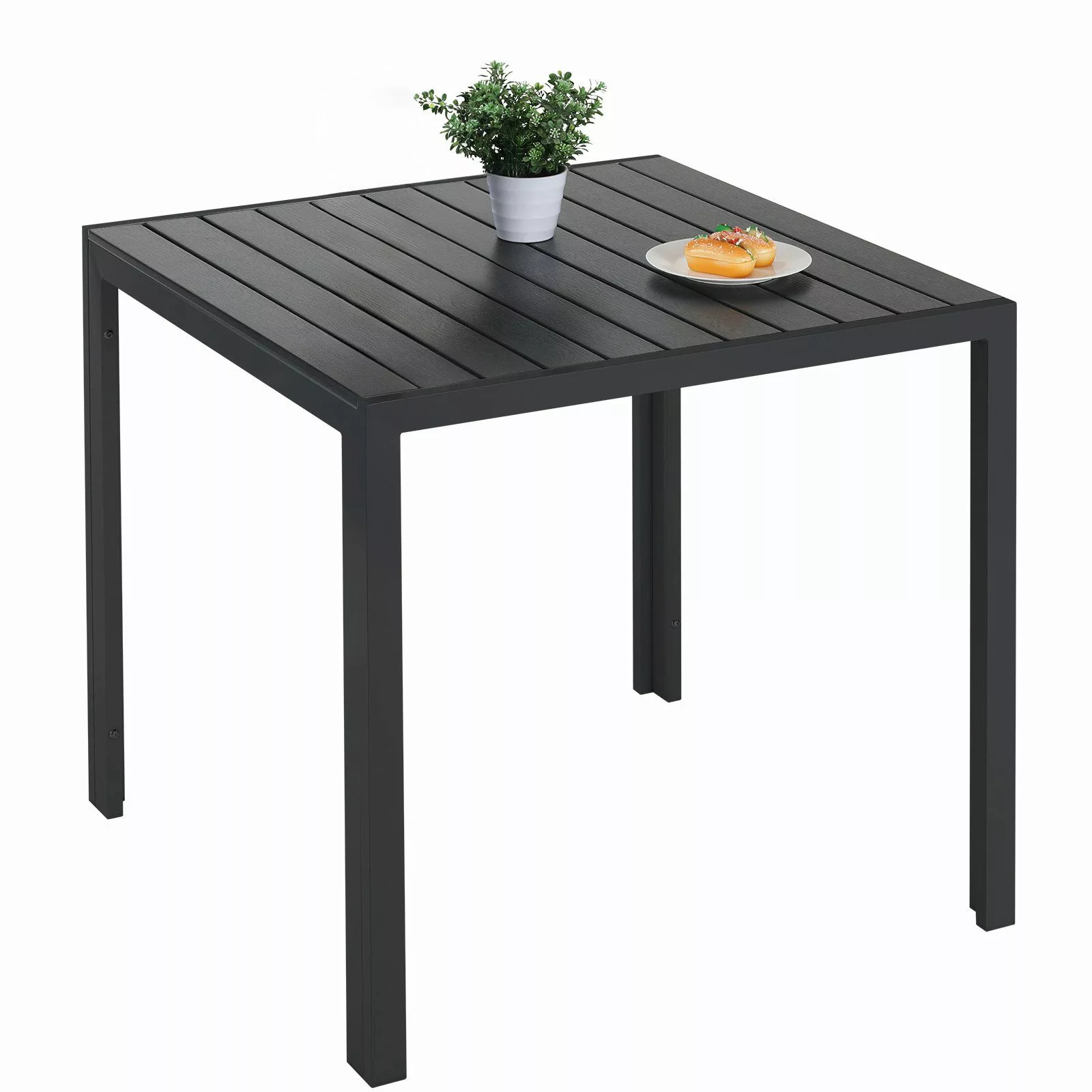TLGREEN Gartentisch Aluminiumrahmen Quadratisch (75x75cm WPC günstig online kaufen