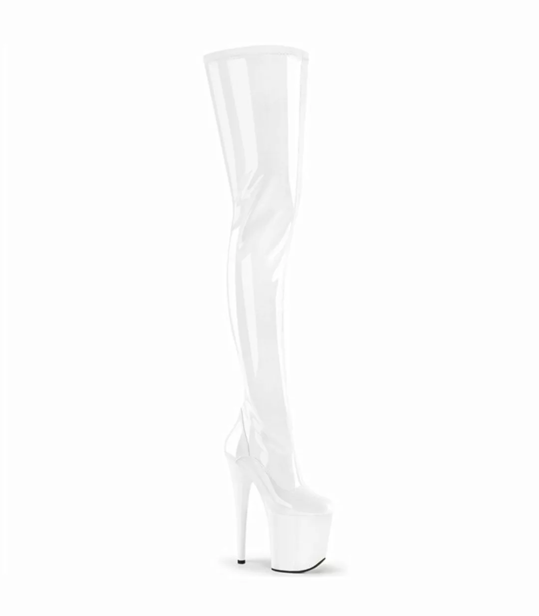 FLAMINGO-4000 Overknee Stiefel Weiß Lack | Pleaser (Schuhgröße: EUR 42) günstig online kaufen
