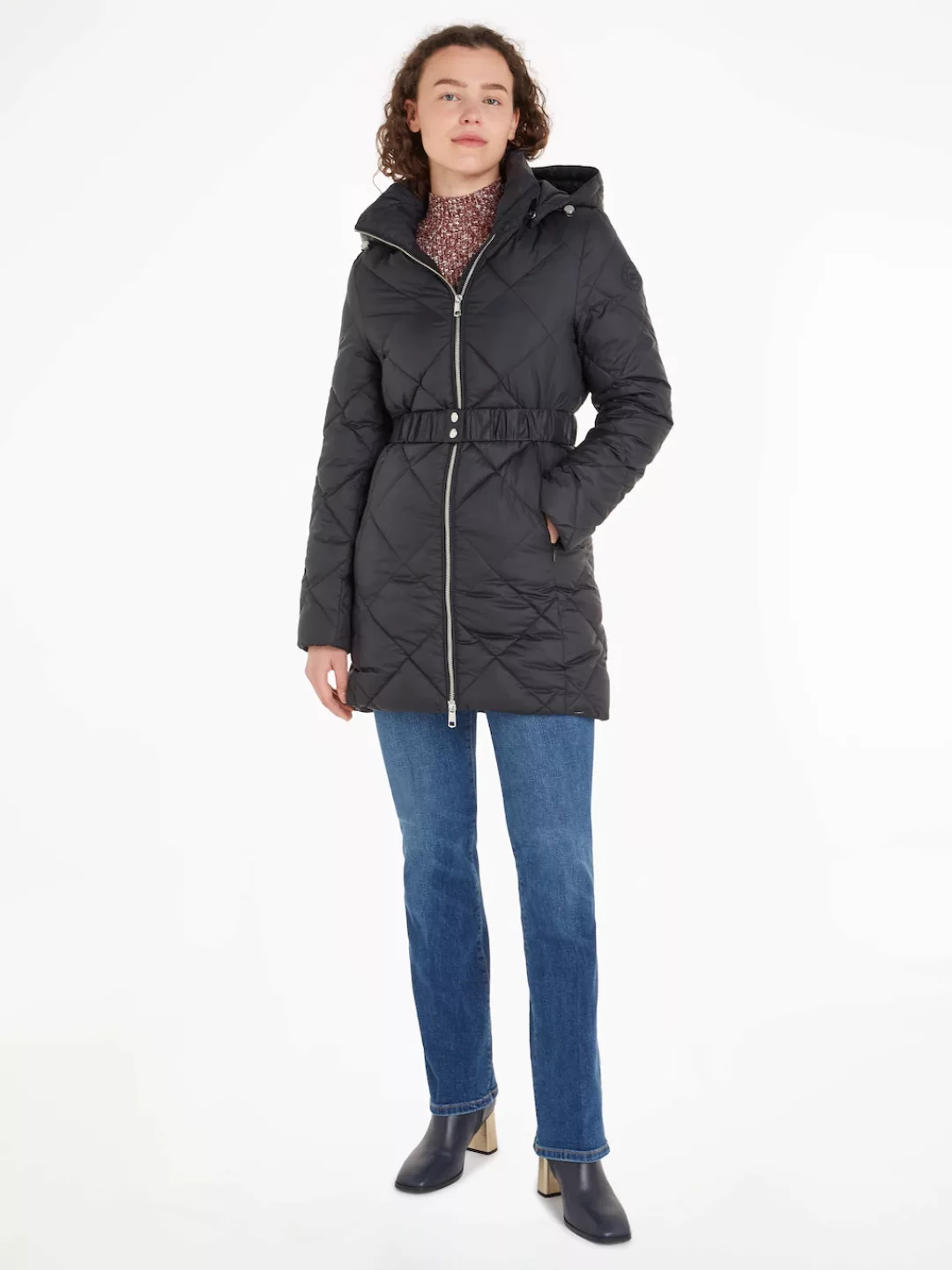 Tommy Hilfiger Steppmantel "ELEVATED BELTED QUILTED COAT", mit abnehmbarer günstig online kaufen