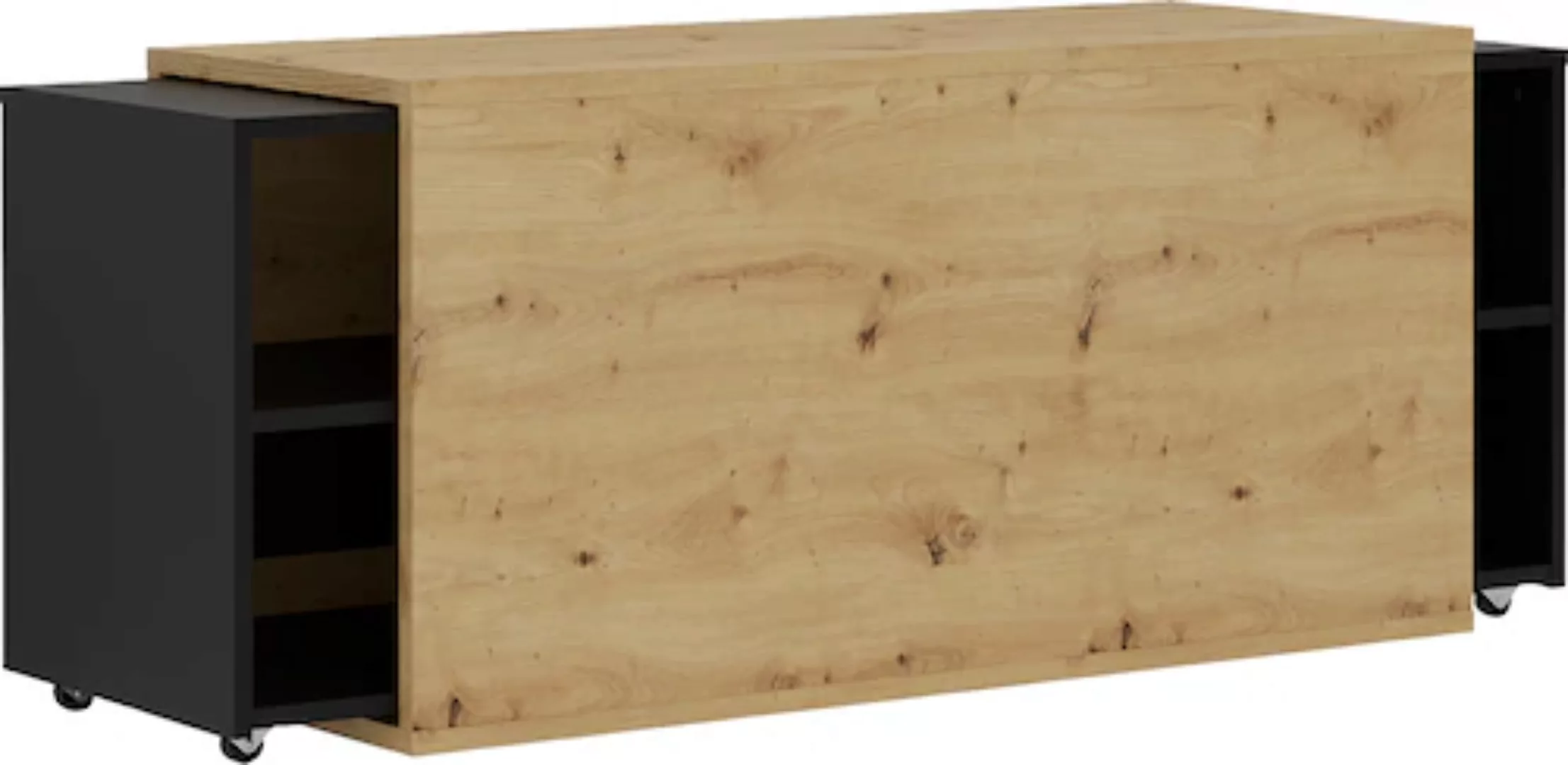 FMD TV-Schrank TV-Schrank 194,5x39,9x49,2 cm Artisan-Eiche und Schwarz (1-S günstig online kaufen