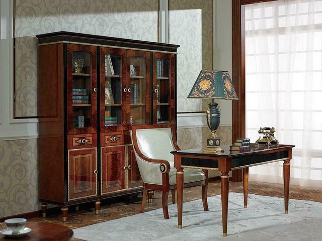 JVmoebel Vitrine Büro Bücherschrank Aktenschrank Massiv Klassisch Barock So günstig online kaufen