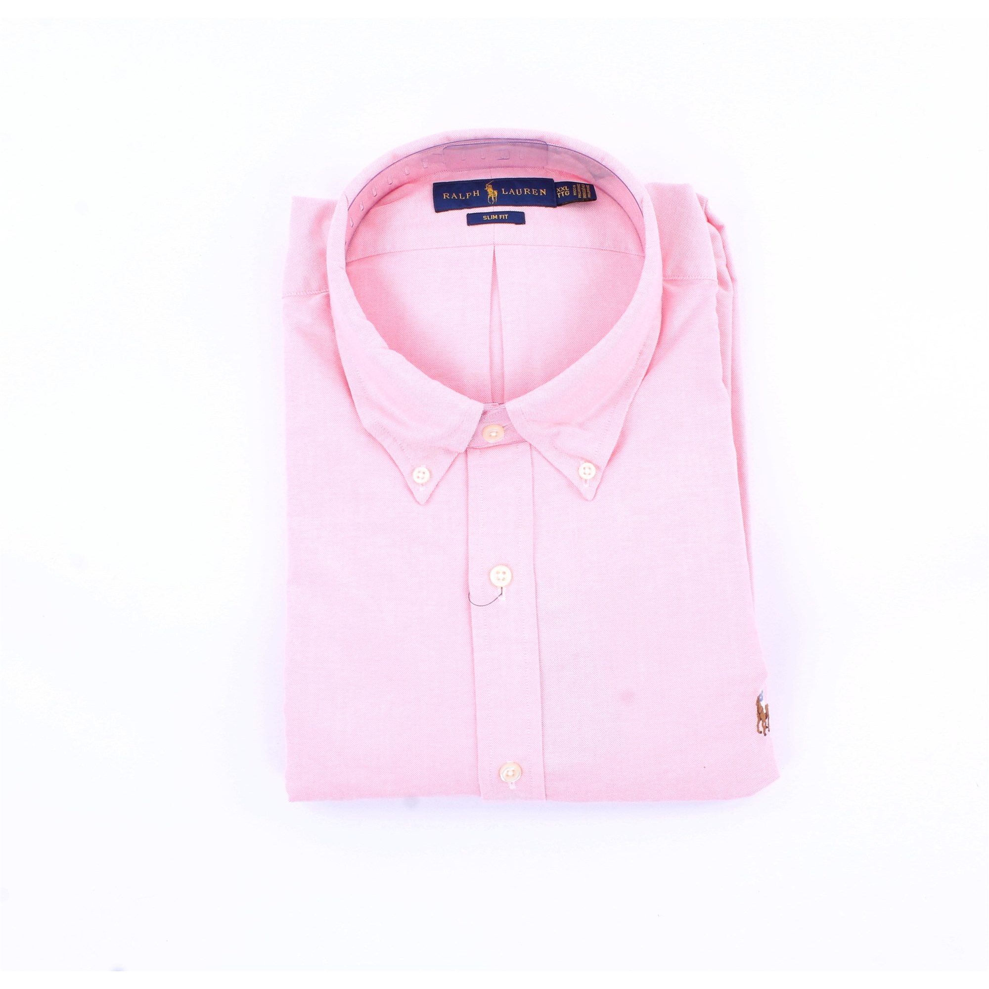 Polo Ralph Lauren – Schmales Oxford-Hemd in Rosa mit Knopfleiste und Polosp günstig online kaufen