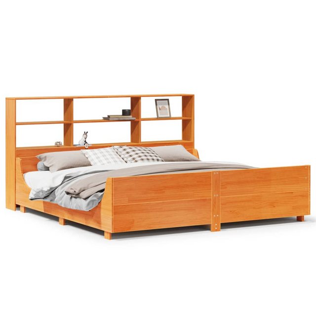 vidaXL Bett, Massivholzbett ohne Matratze Wachsbraun 200x200 Massivholz günstig online kaufen