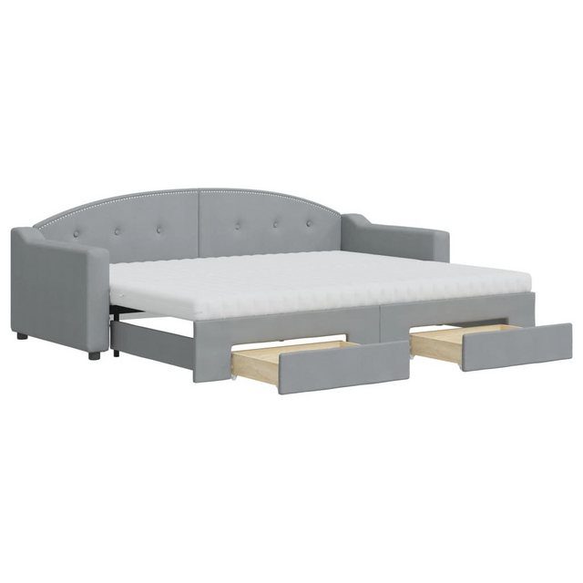 vidaXL Bett Tagesbett Ausziehbar mit Schubladen Hellgrau 80x200 cm Stoff günstig online kaufen