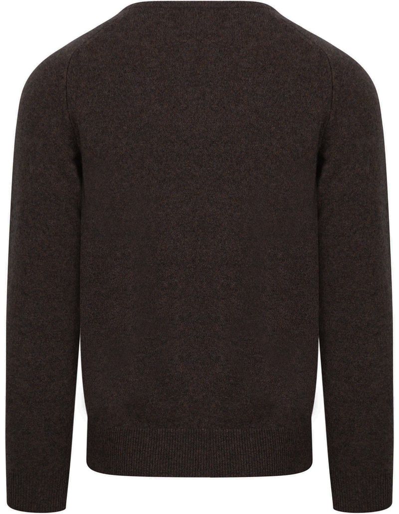 William Lockie V-Auschnitt Pullover Lammwolle Cocoa Dunkelbraun - Größe XXL günstig online kaufen