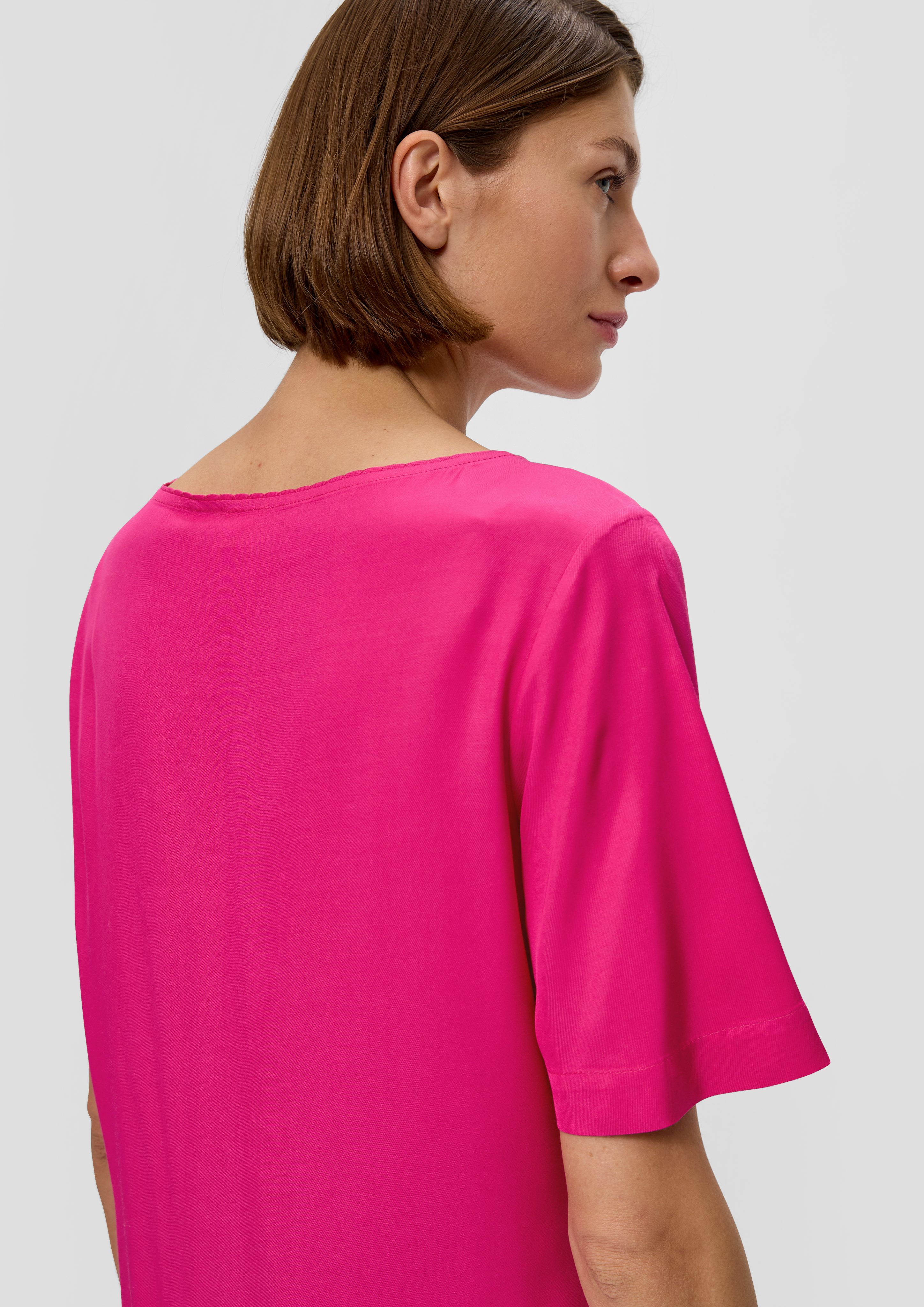 s.Oliver BLACK LABEL Kurzarmbluse Twillbluse aus günstig online kaufen