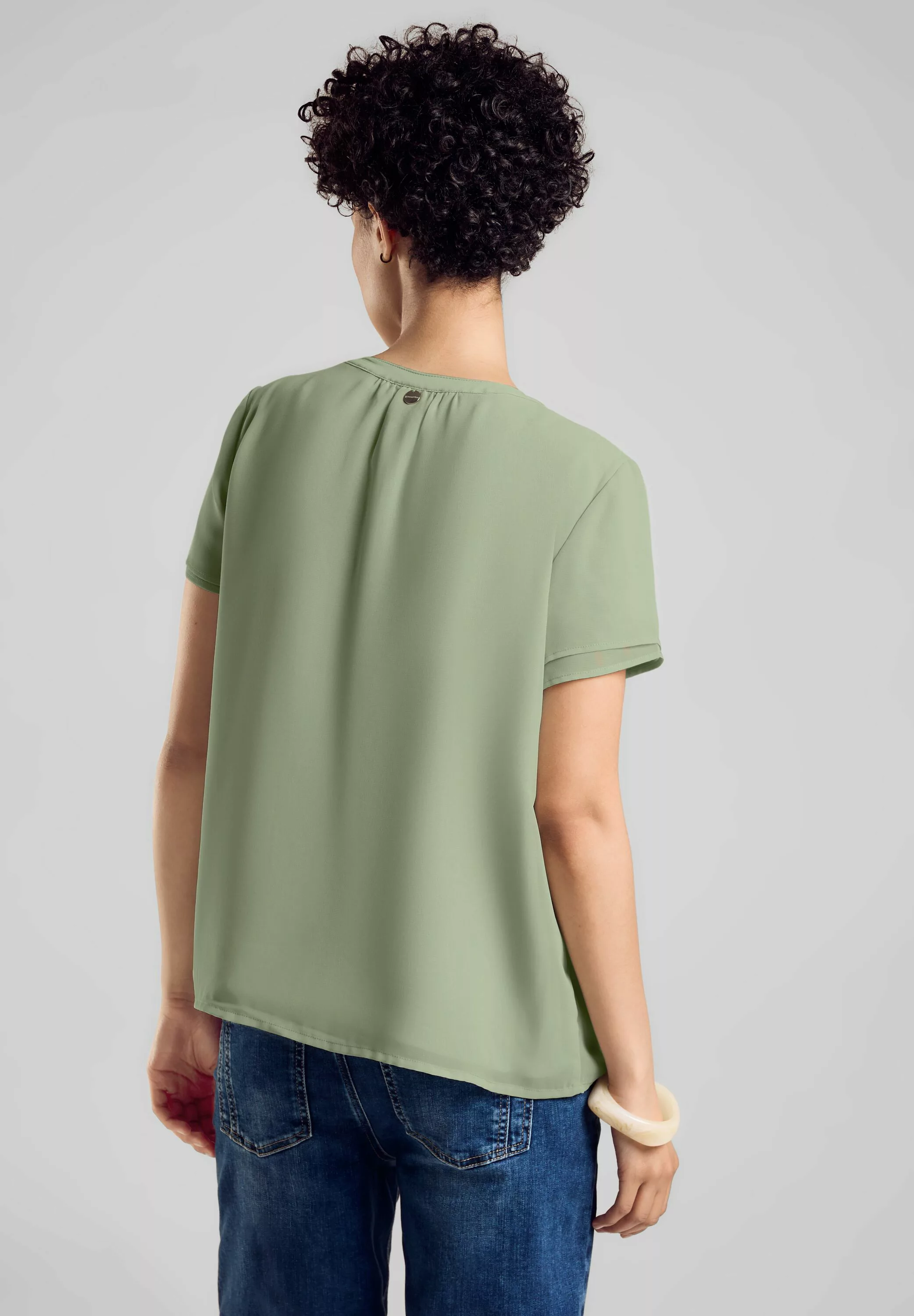 STREET ONE Chiffonbluse, in Unifarbe günstig online kaufen