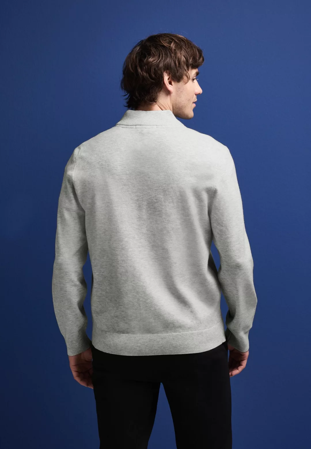 STREET ONE MEN Stehkragenpullover, mit Materialmix günstig online kaufen