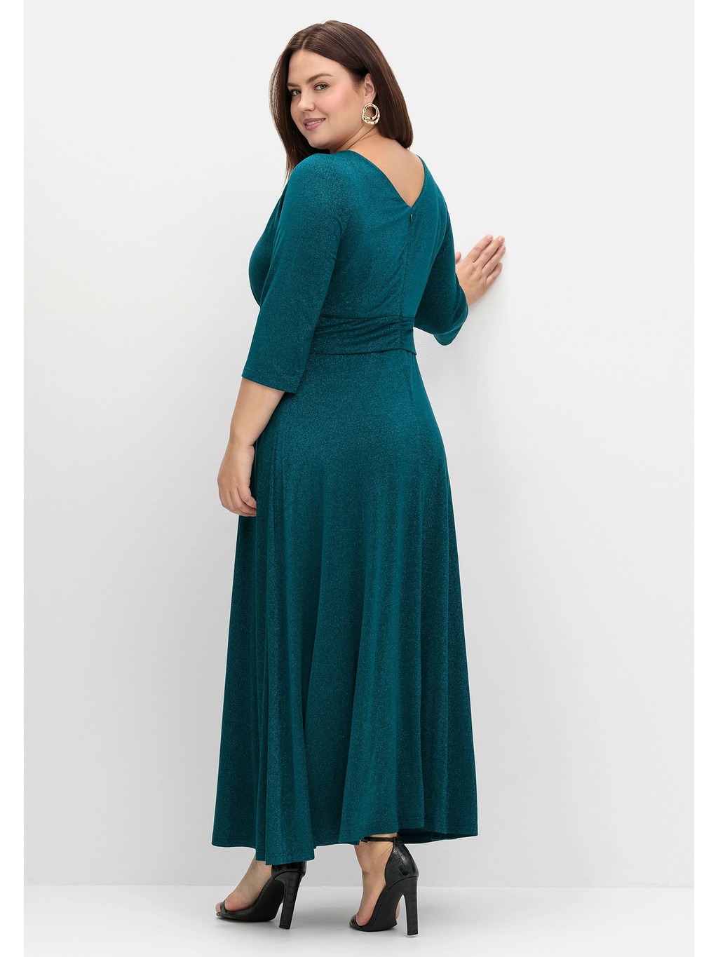 Sheego Cocktailkleid "Große Größen", aus Jersey, im Glitzer-Look günstig online kaufen