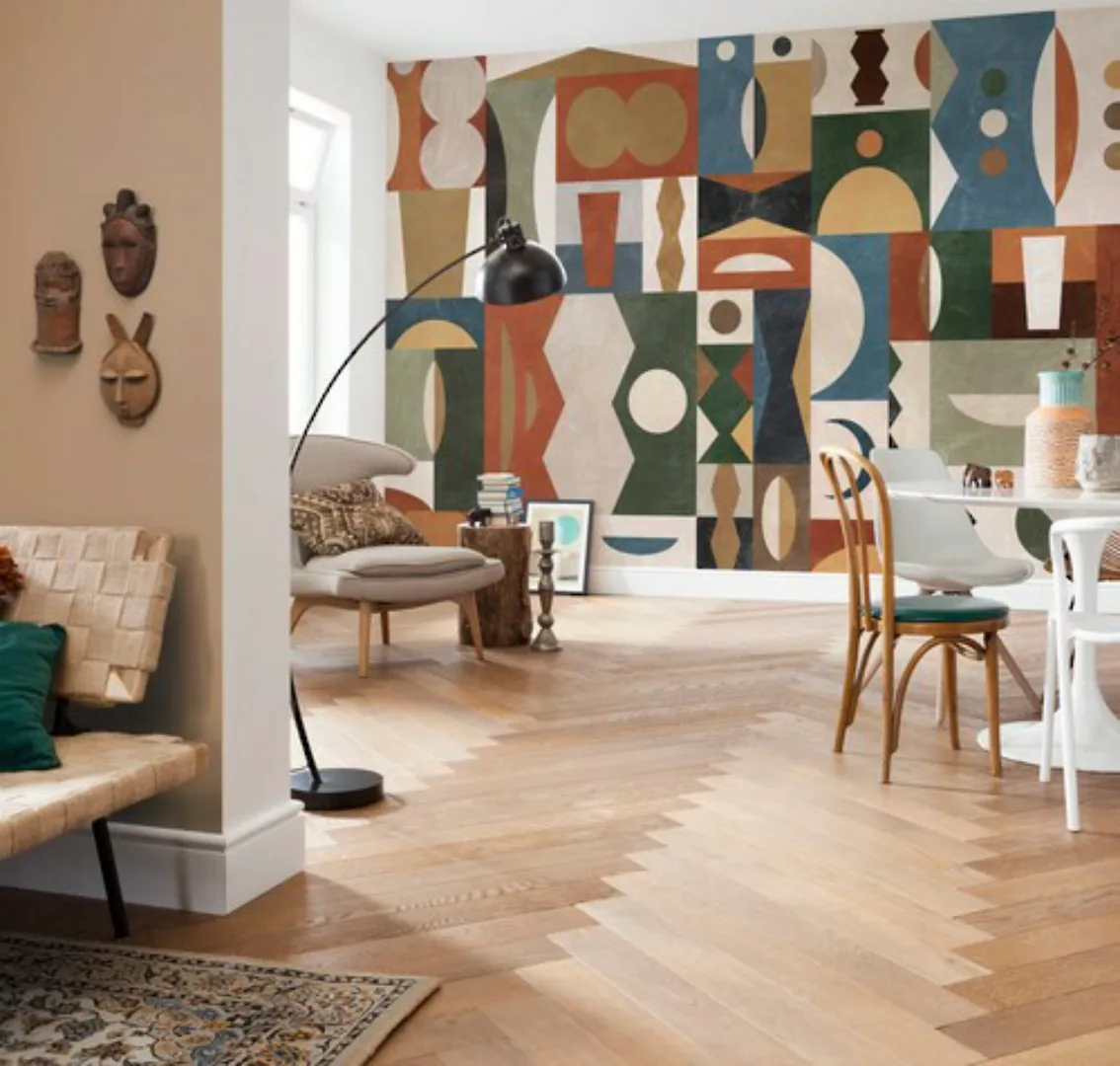 Komar Fototapete »Digitaldruck Vlies - Tribal Tiles - Größe 400 x 250 cm«, günstig online kaufen
