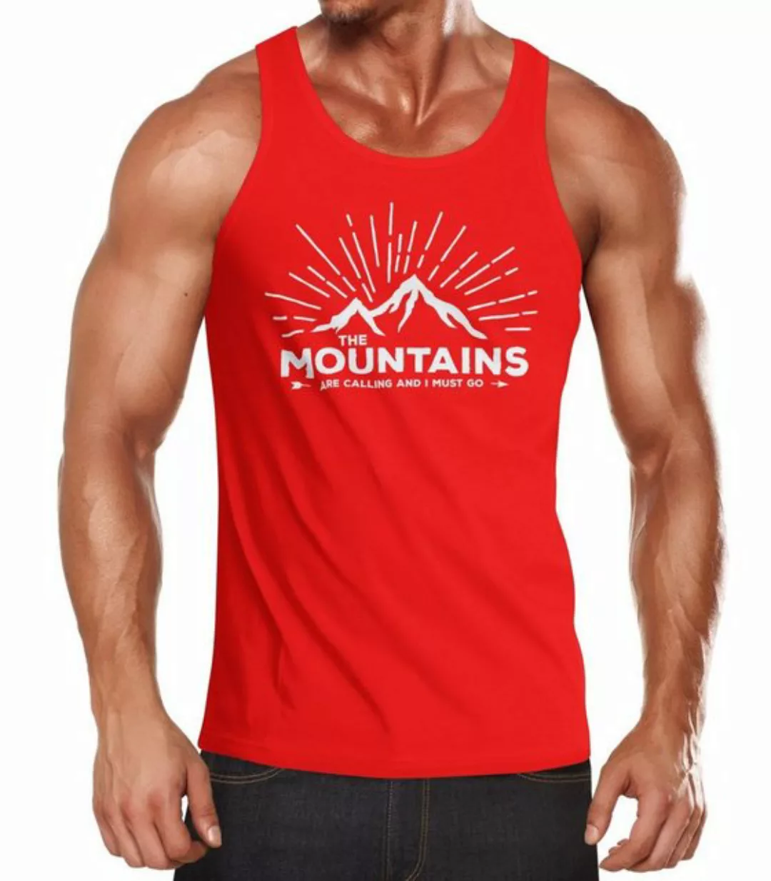 MoonWorks Tanktop Herren Tanktop The Mountains are Calling and I must go Wa günstig online kaufen