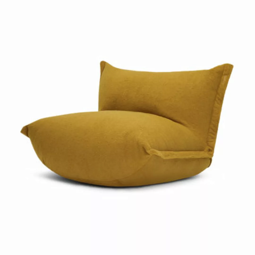 Lounge Sessel The BonBaron textil gelb / Stoff Sherpa (Webpelz) - Verstellb günstig online kaufen