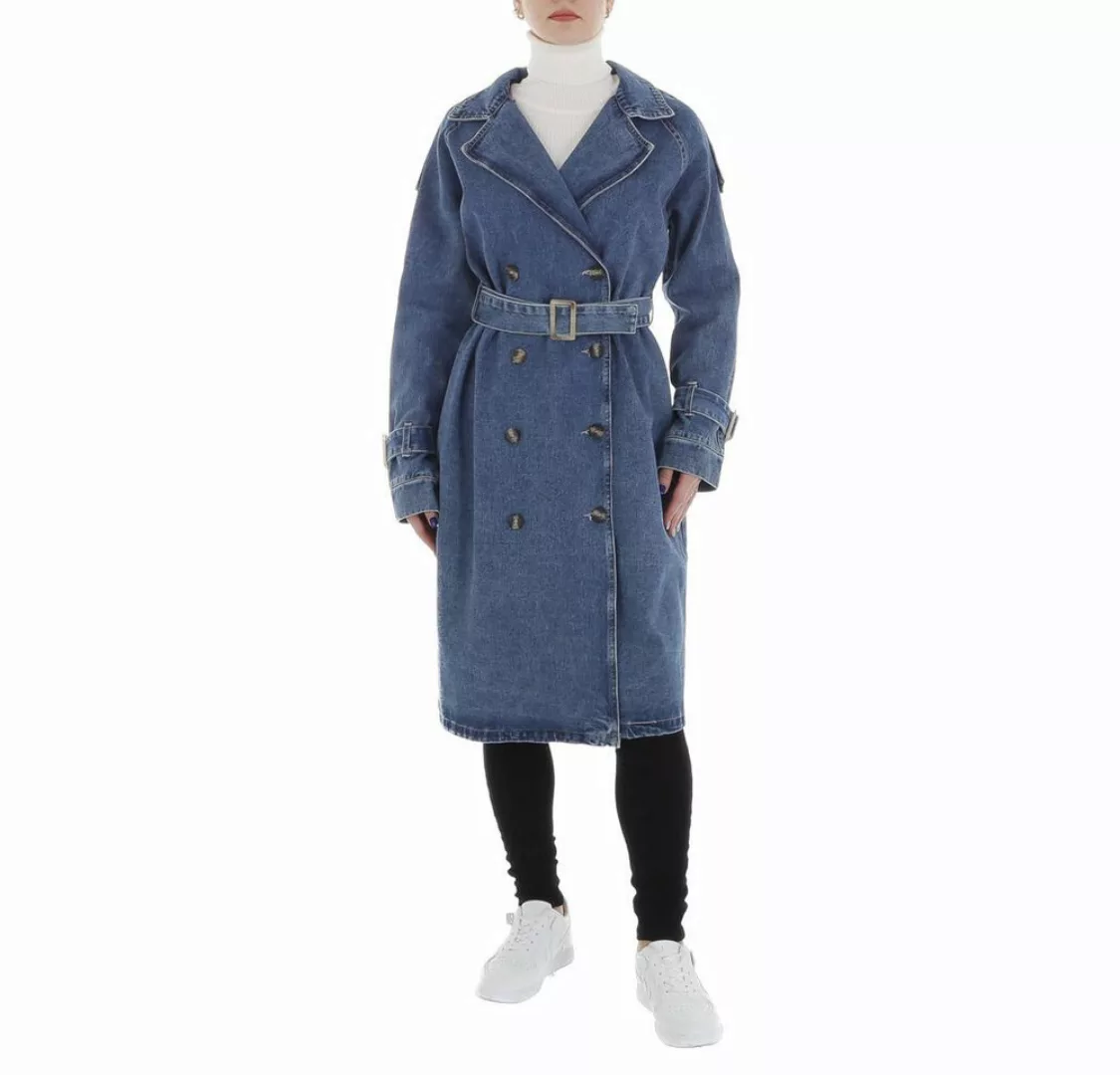 Ital-Design Trenchcoat Damen Elegant (87392282) Used-Look Trenchcoat in Bla günstig online kaufen