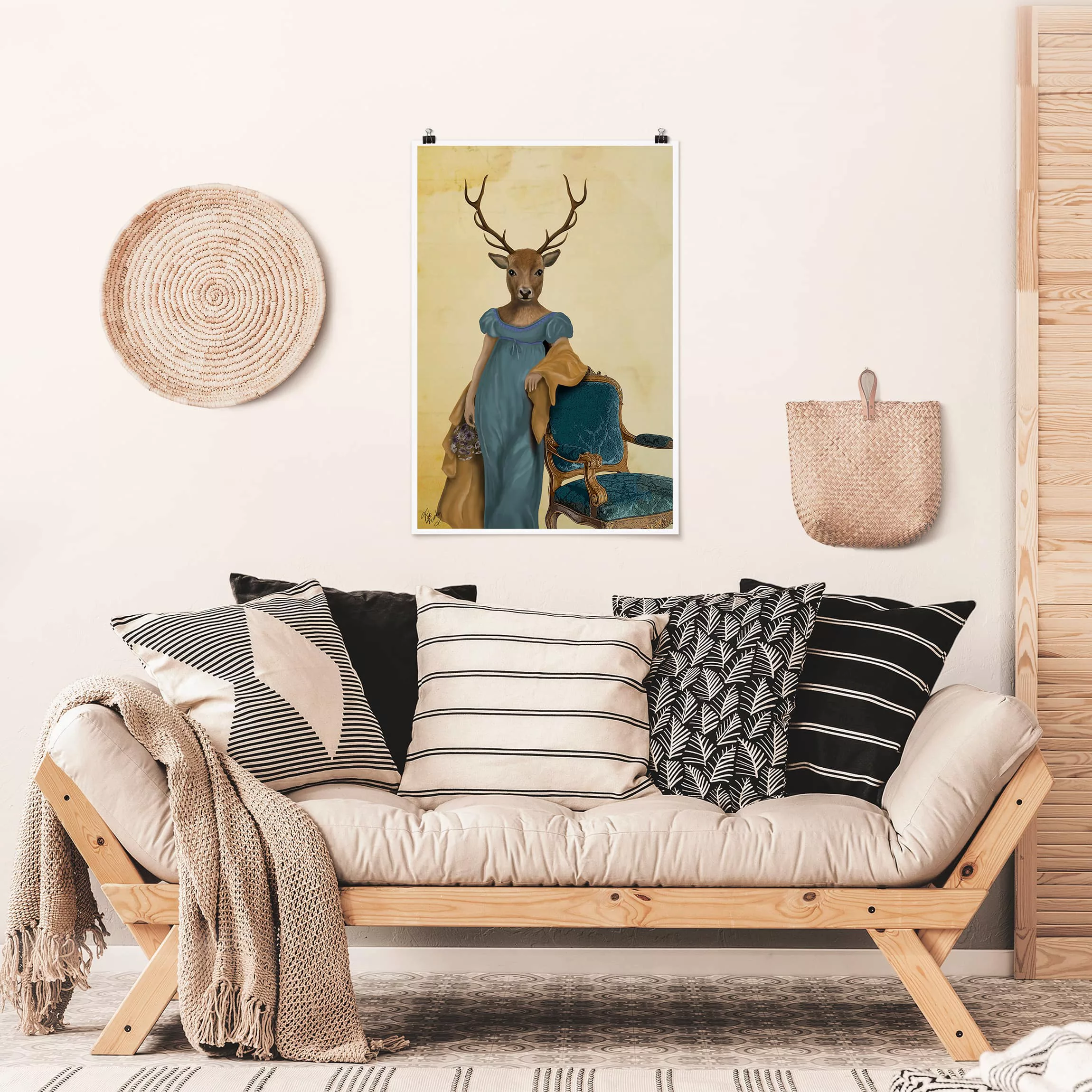 Poster Tiere - Hochformat Tierportrait - Rotwilddame günstig online kaufen