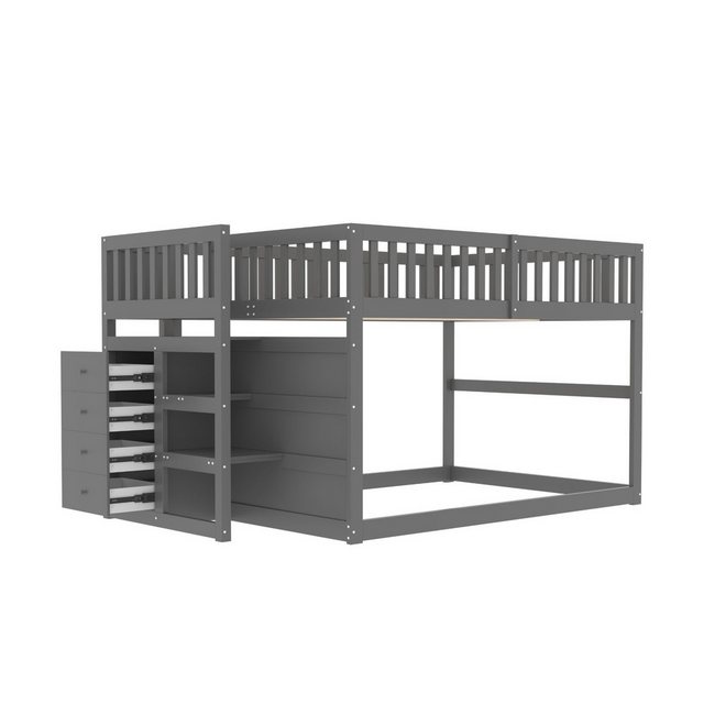 Gotagee Kinderbett Etagenbett 140x200cm mit Staufach Holzbett Jugendbett mo günstig online kaufen