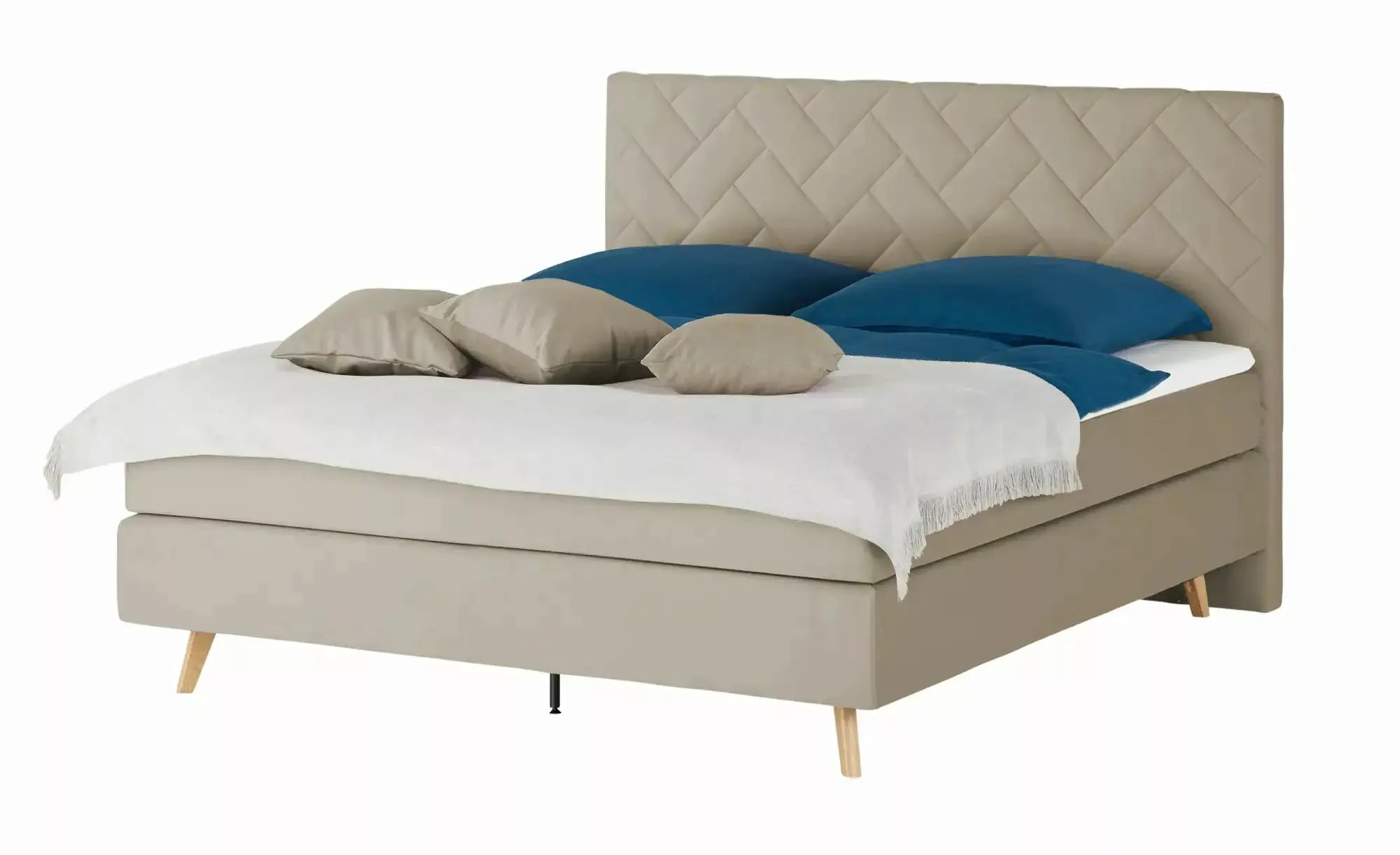 Boxspringbett  Weave ¦ beige ¦ Maße (cm): B: 140 H: 122 Betten > Einzelbett günstig online kaufen