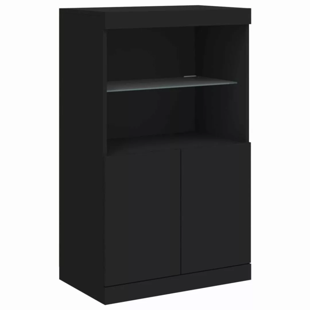 vidaXL Sideboard Sideboard mit LED-Leuchten Schwarz günstig online kaufen