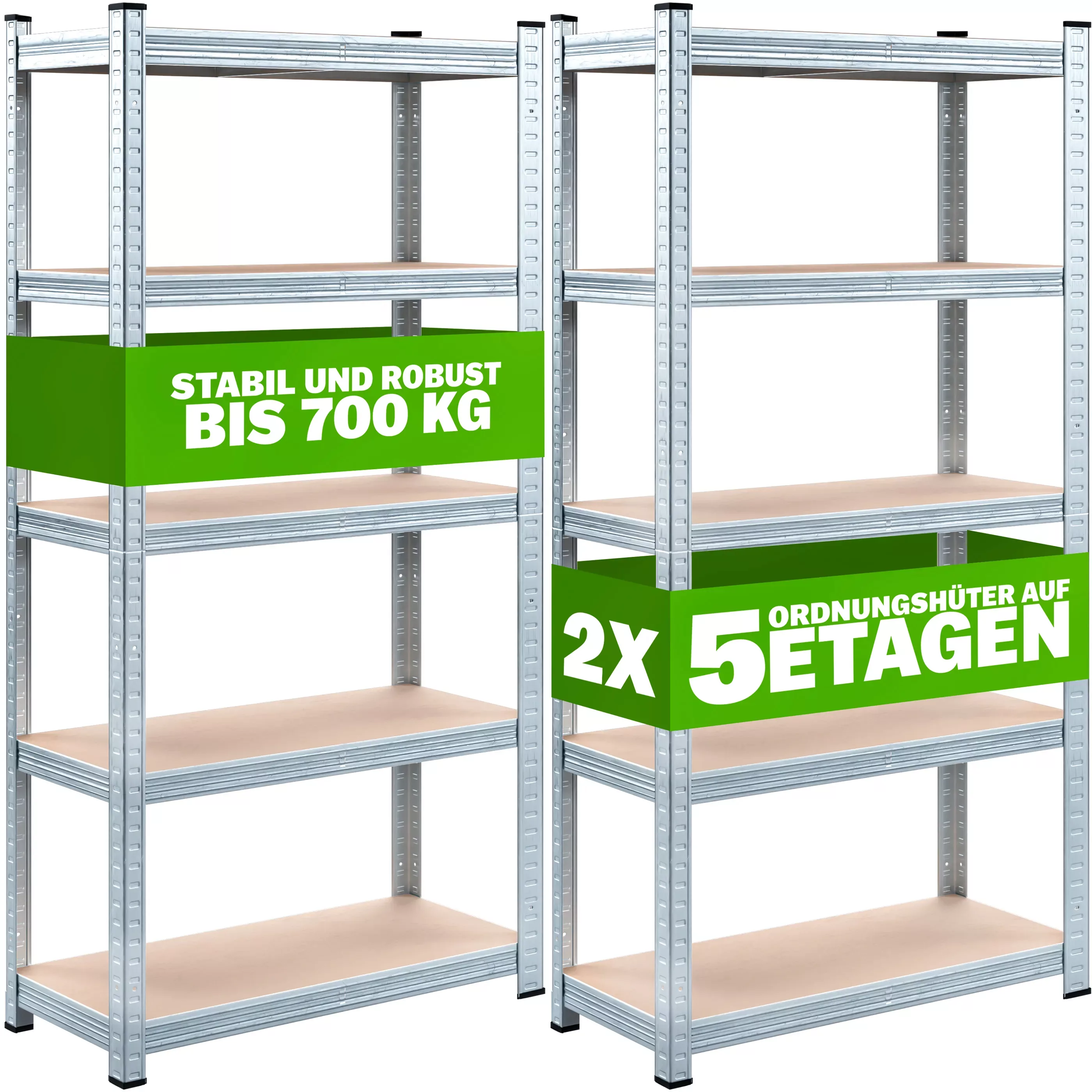 Schwerlastregal 2er-Set 170x75x30cm verzinkt 350kg günstig online kaufen