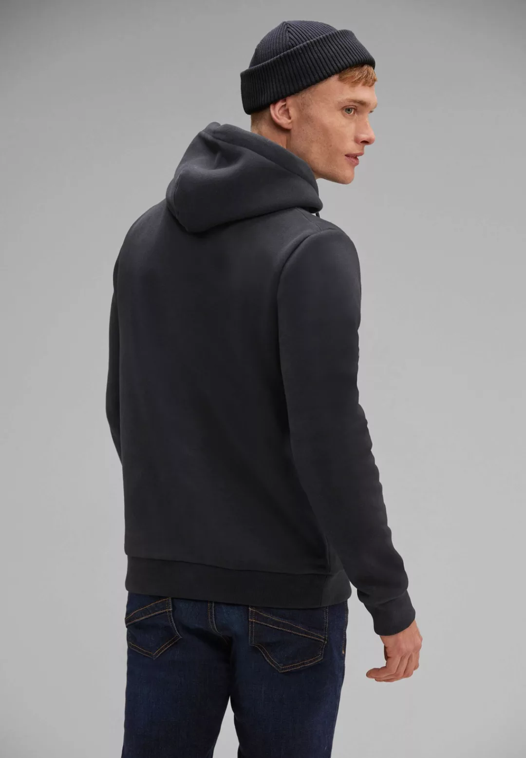 STREET ONE MEN Kapuzensweatshirt, mit Kapuze mit Tunnelzugband günstig online kaufen